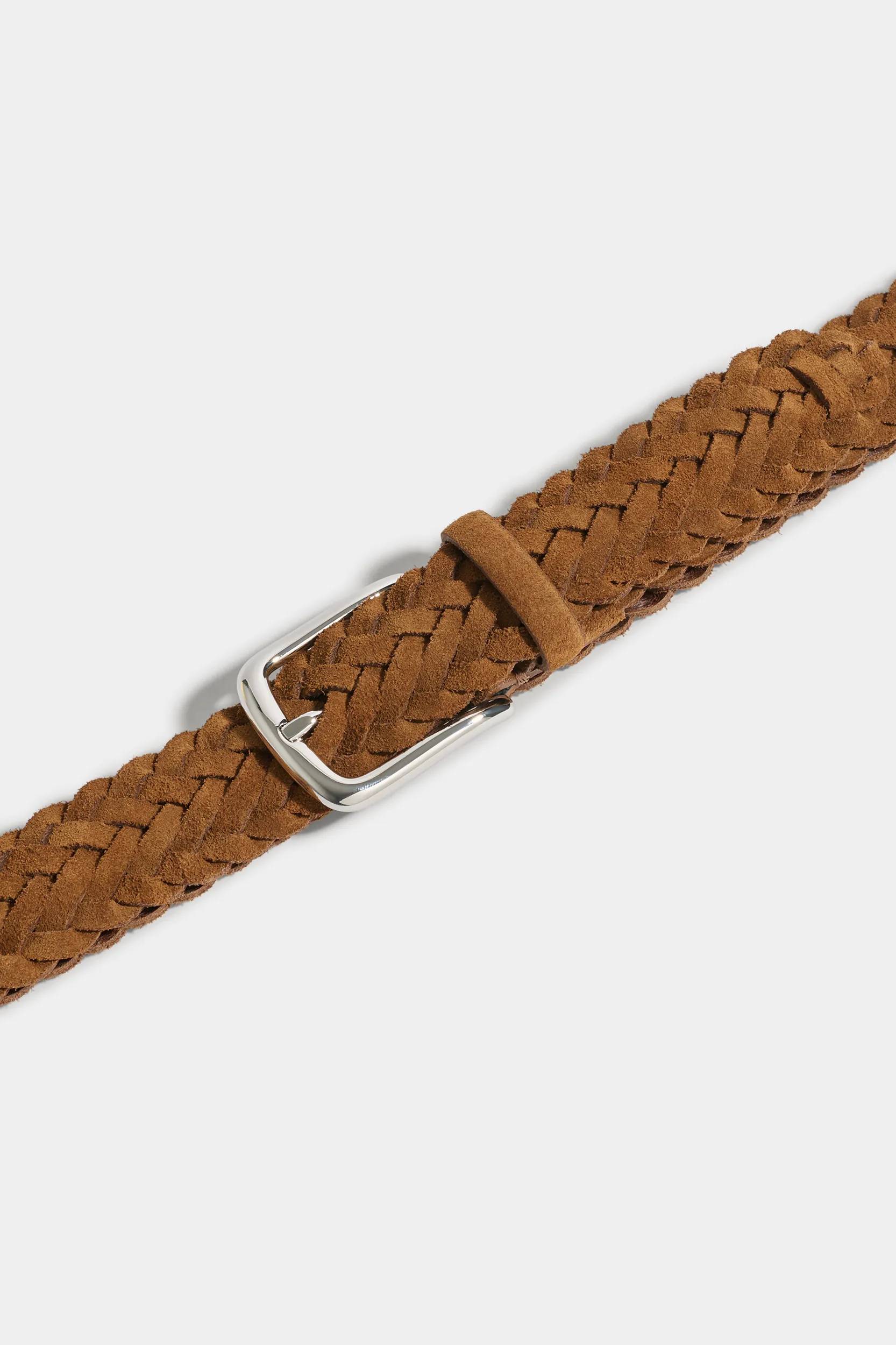 Cognac braided suede belt - Made in Italy - Image 3