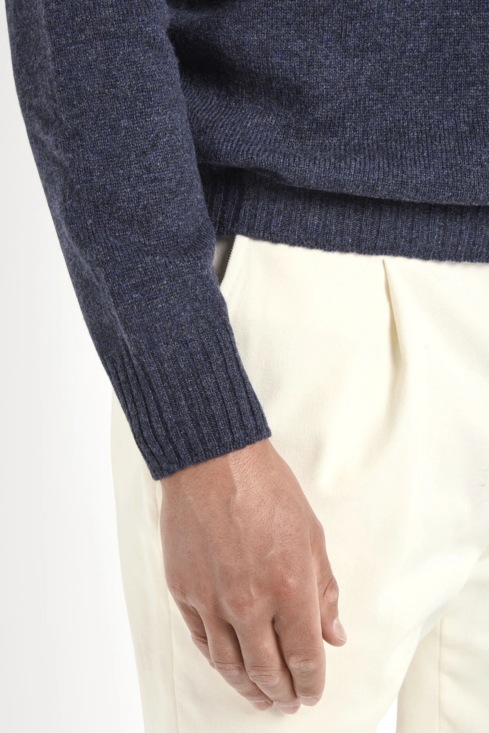 Denim blue mock neck - Made in Italy - Image 4