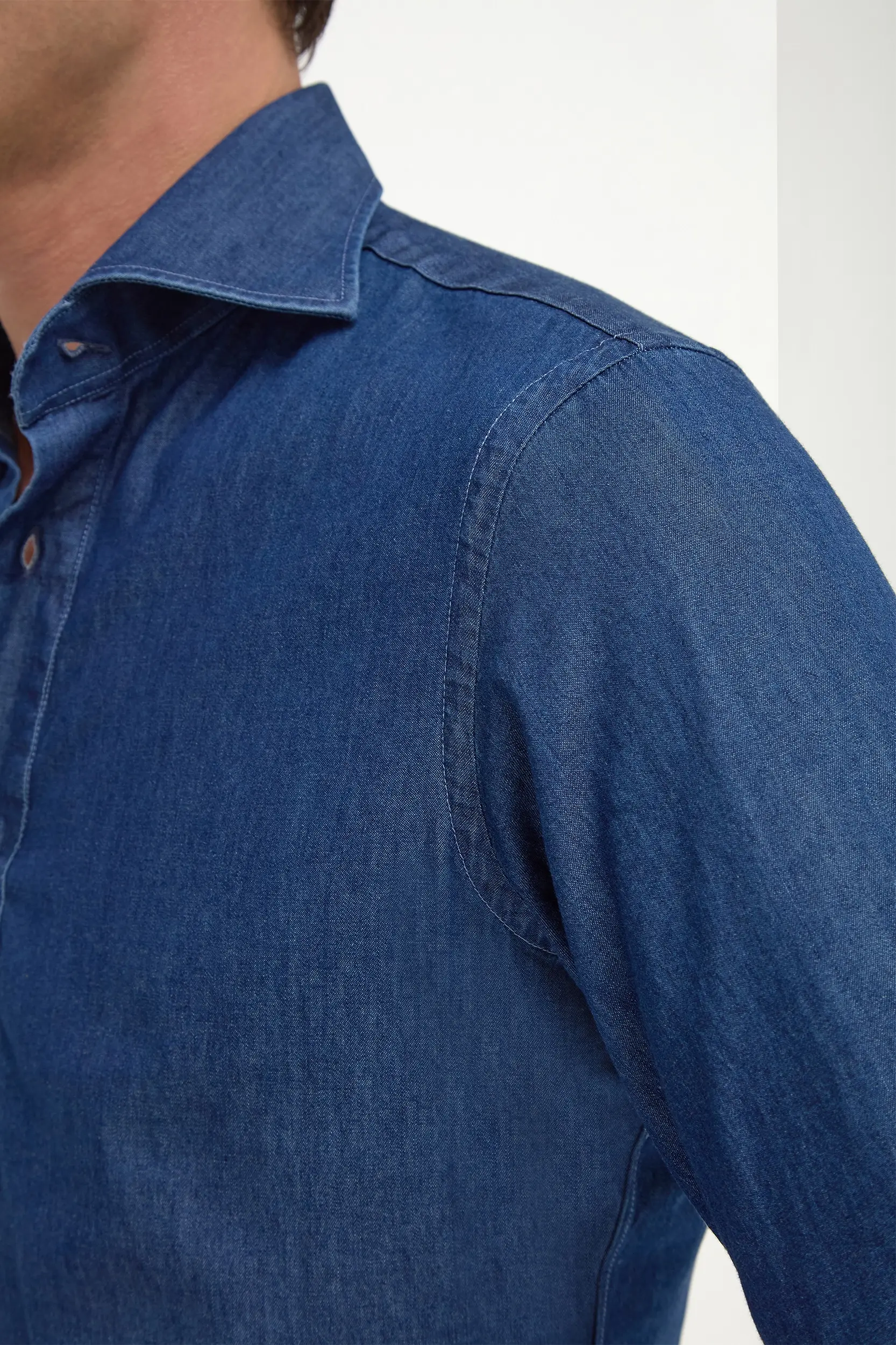 Denim popover shirt - Made in Italy - Image 4