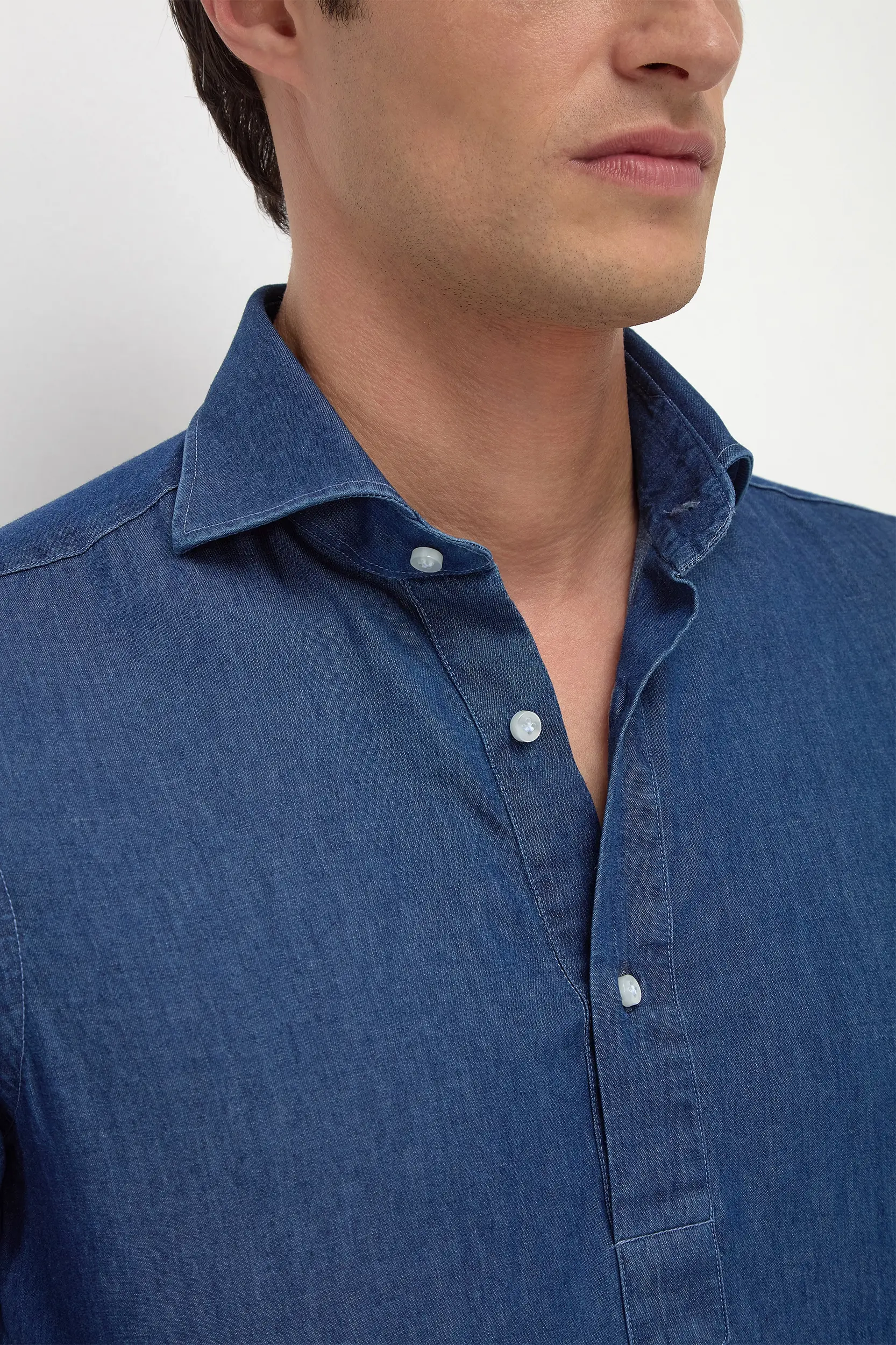 Denim popover shirt - Made in Italy - Image 5