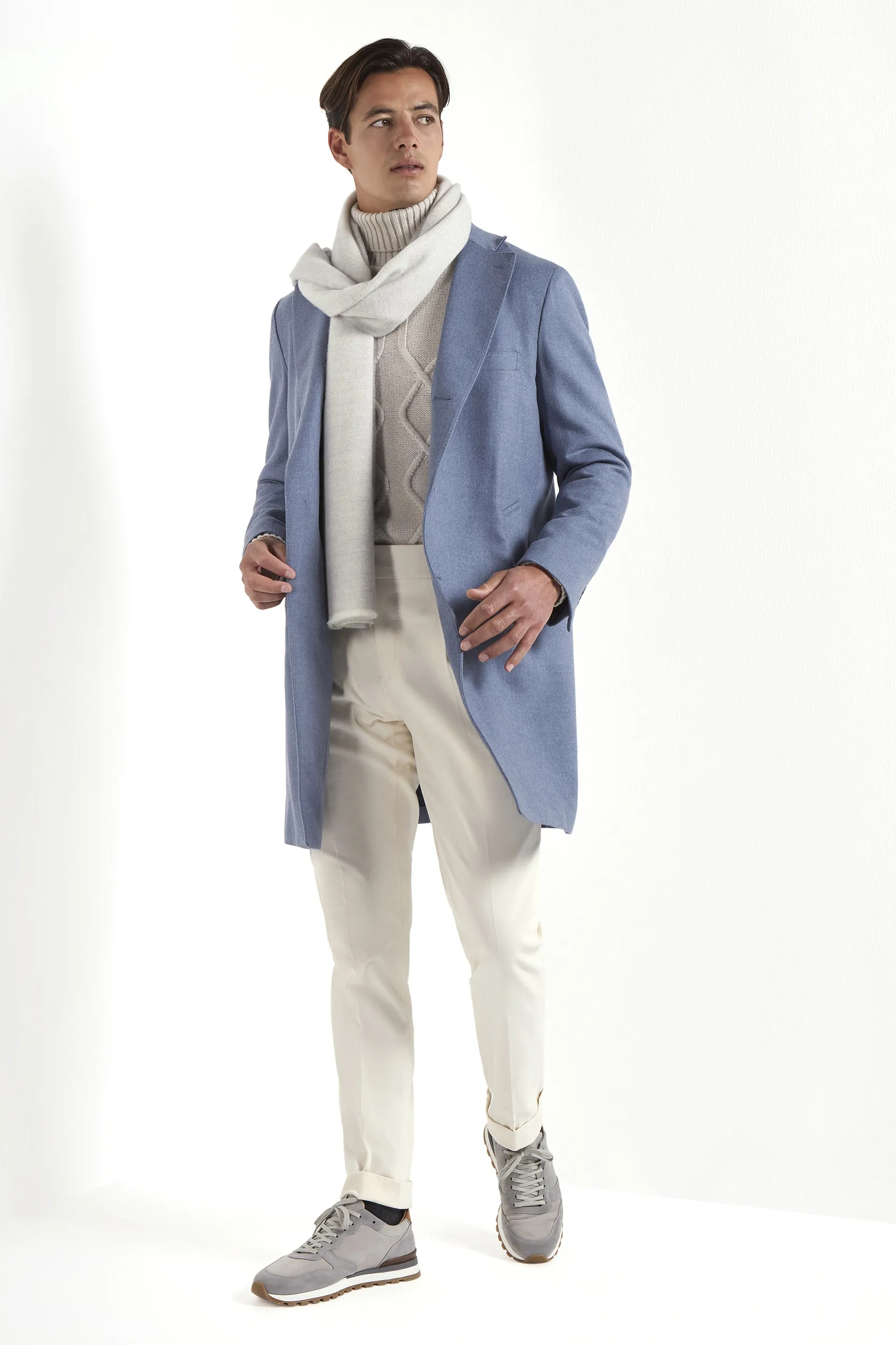 Dusty blue overcoat - Made in Italy - Image 4