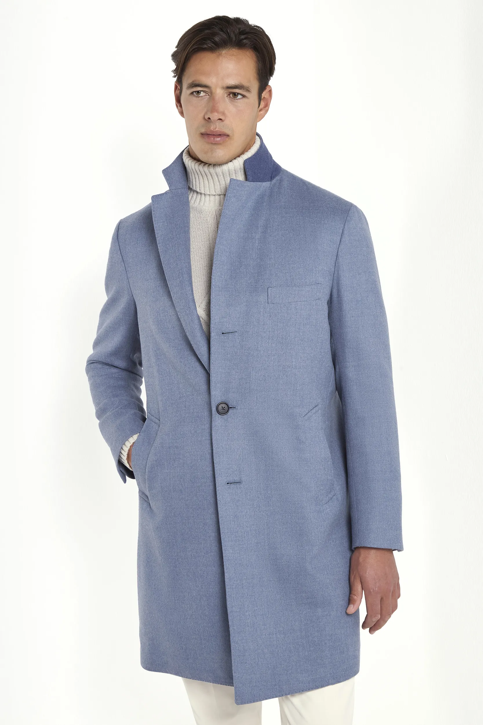 Dusty blue overcoat - Made in Italy - Image 5