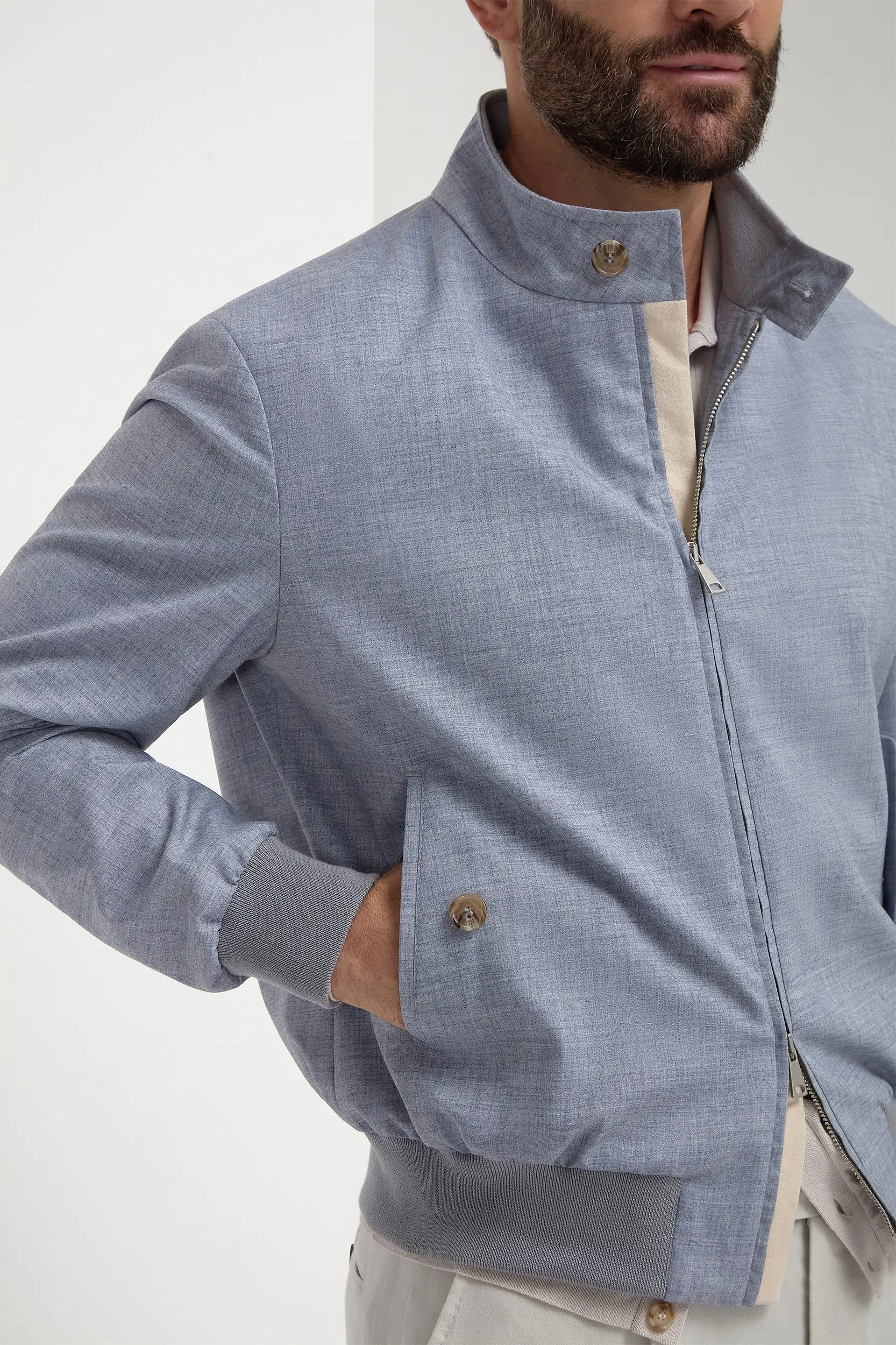 Dusty blue short jacket - Made in Italy - Image 2