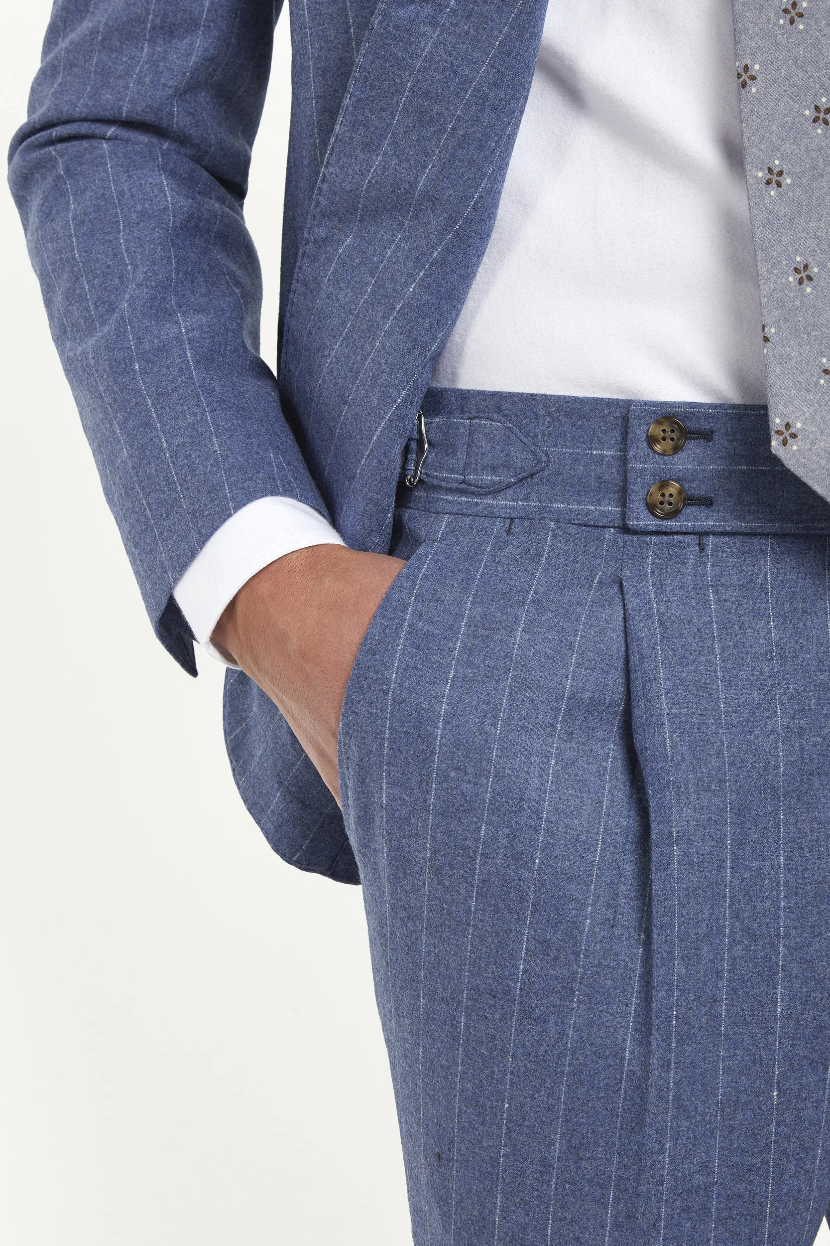 Dusty blue striped suit - Made in Italy - Image 2