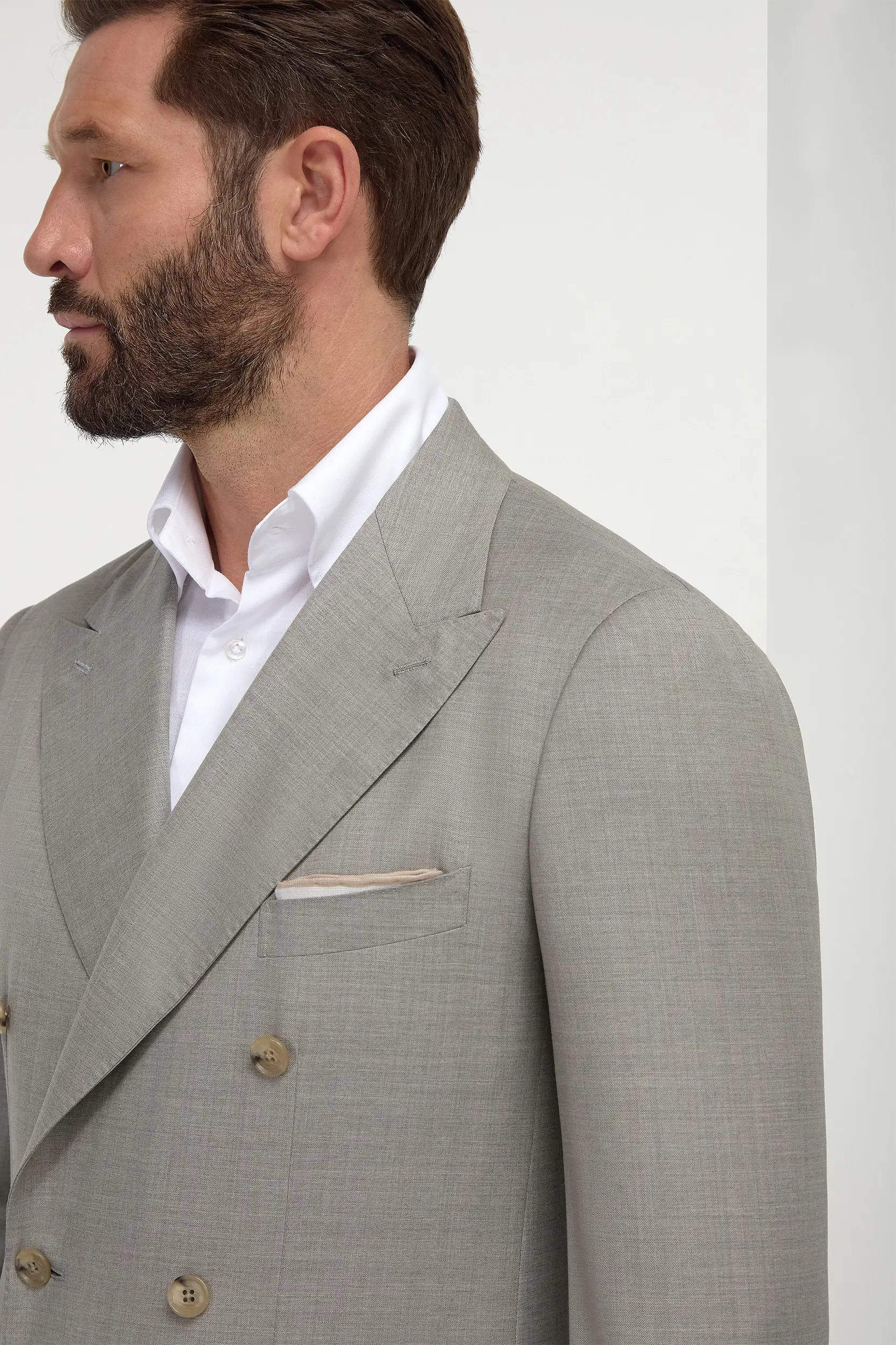 Green double breasted Super 150's suit - Made in Italy - Image 6