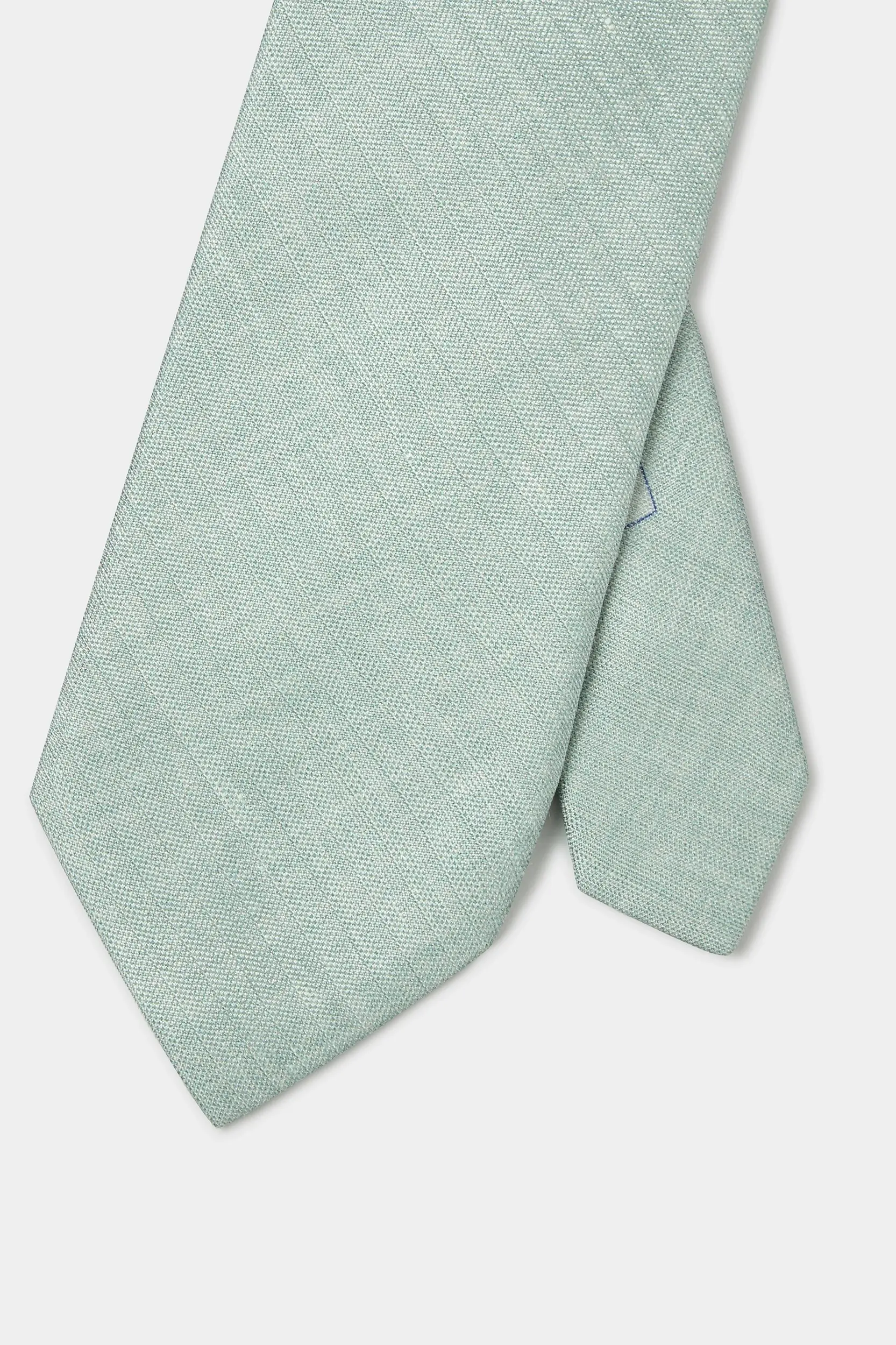 Green linen and silk tie - Made in Italy - Image 4