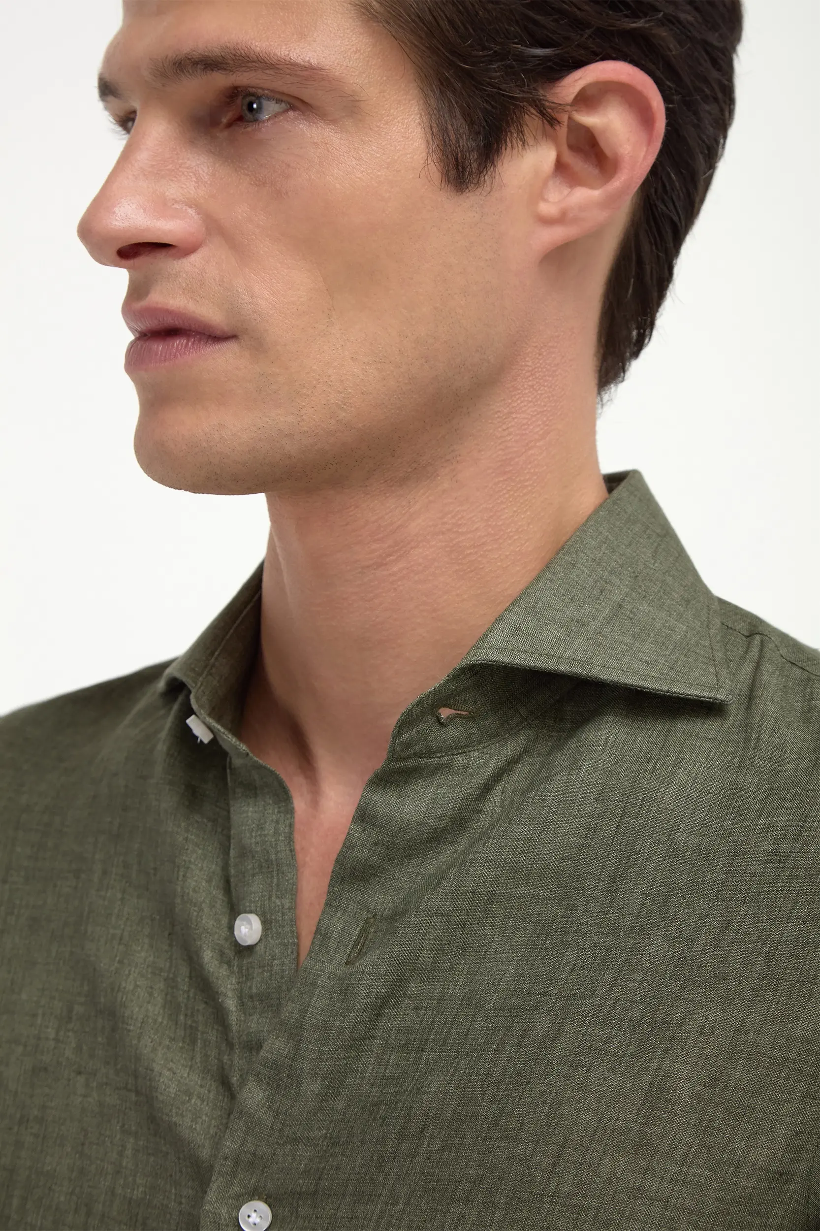 Green linen shirt - Made in Italy - Image 3