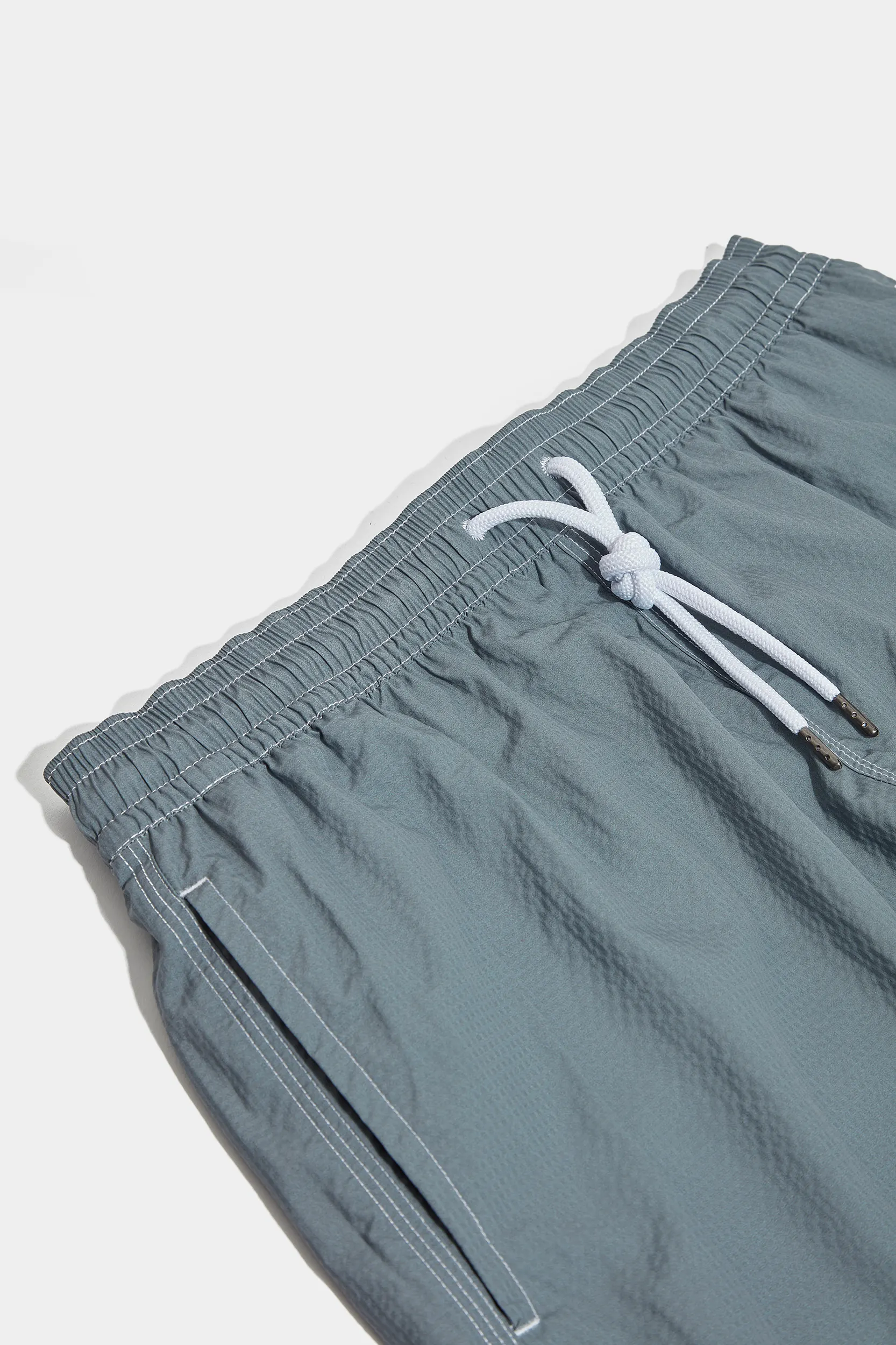 Green seersucker swimshorts - Made in Italy - Image 3