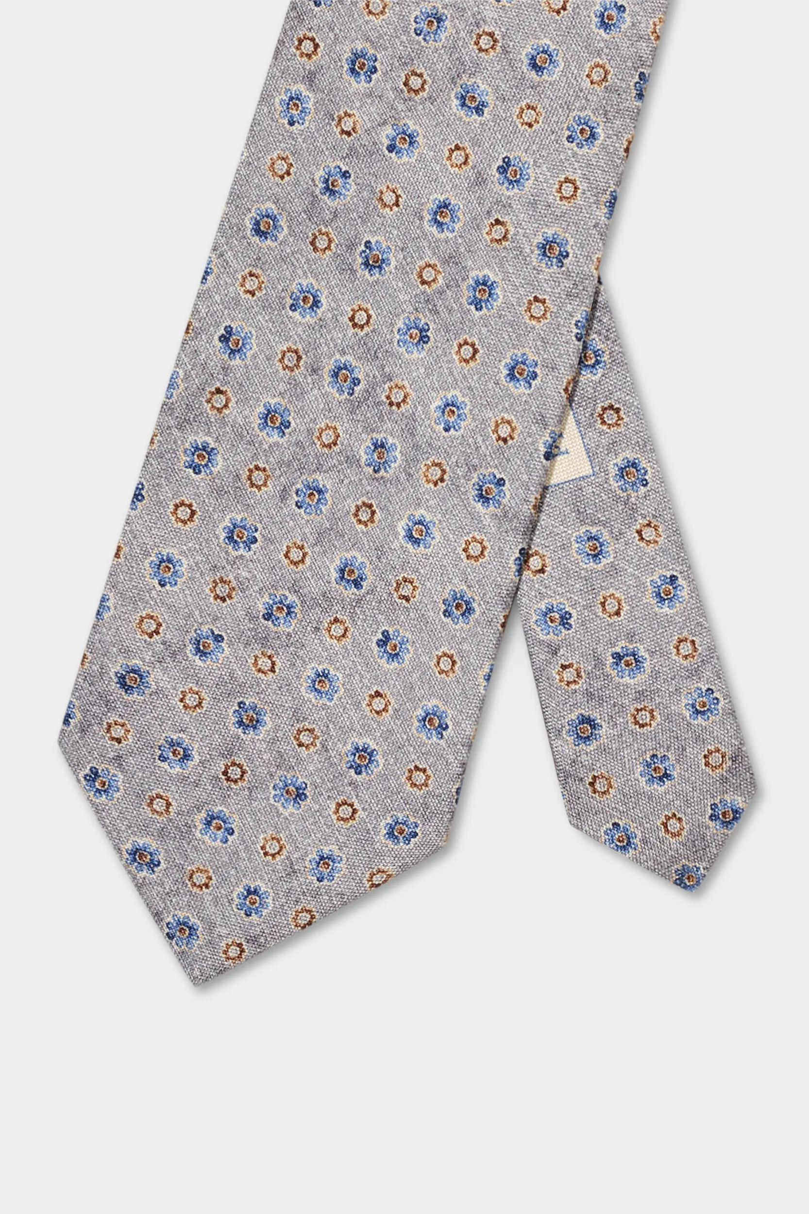 Grey fancy silk tie - Made in Italy - Image 3