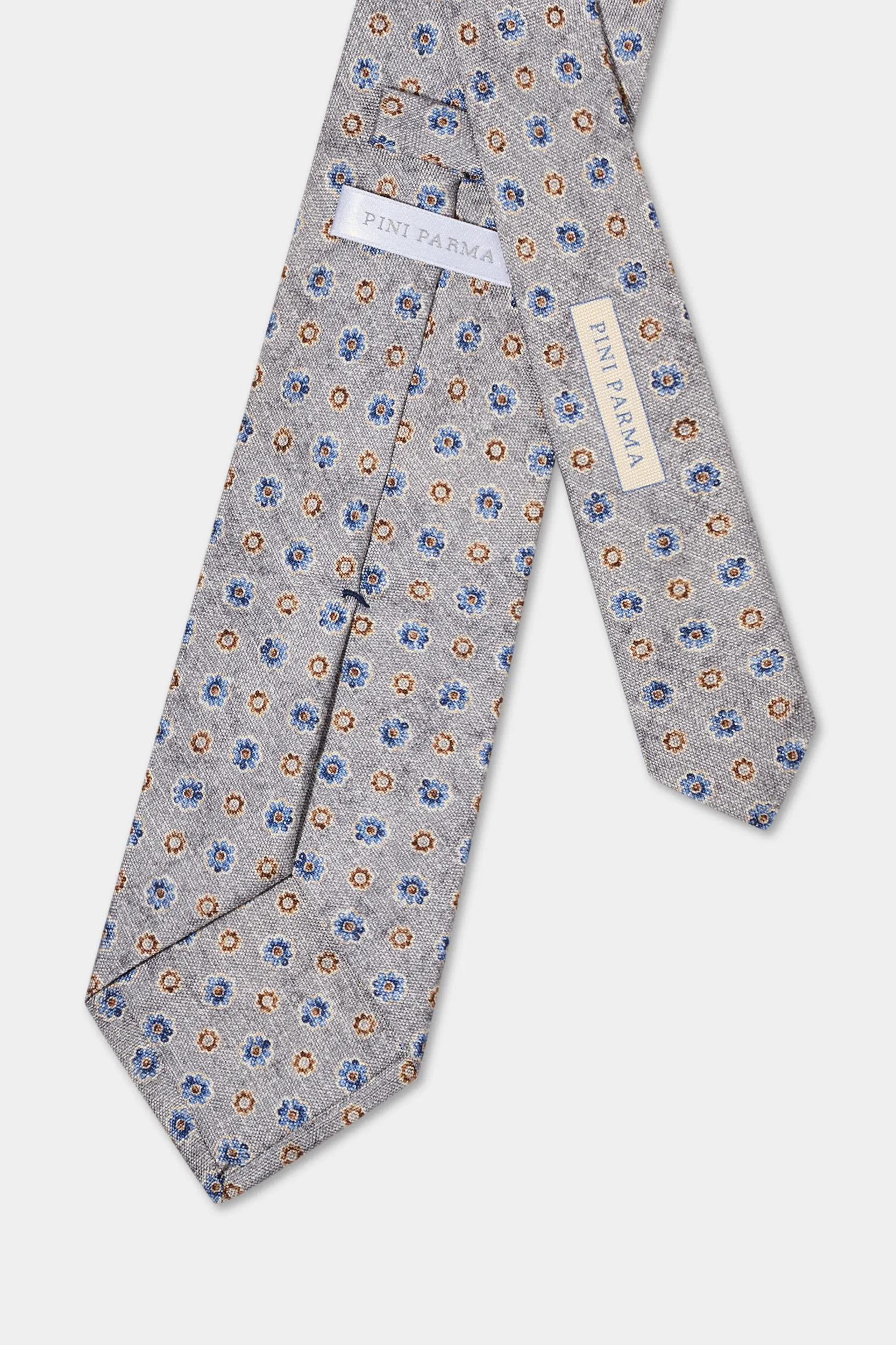 Grey fancy silk tie - Made in Italy - Image 4