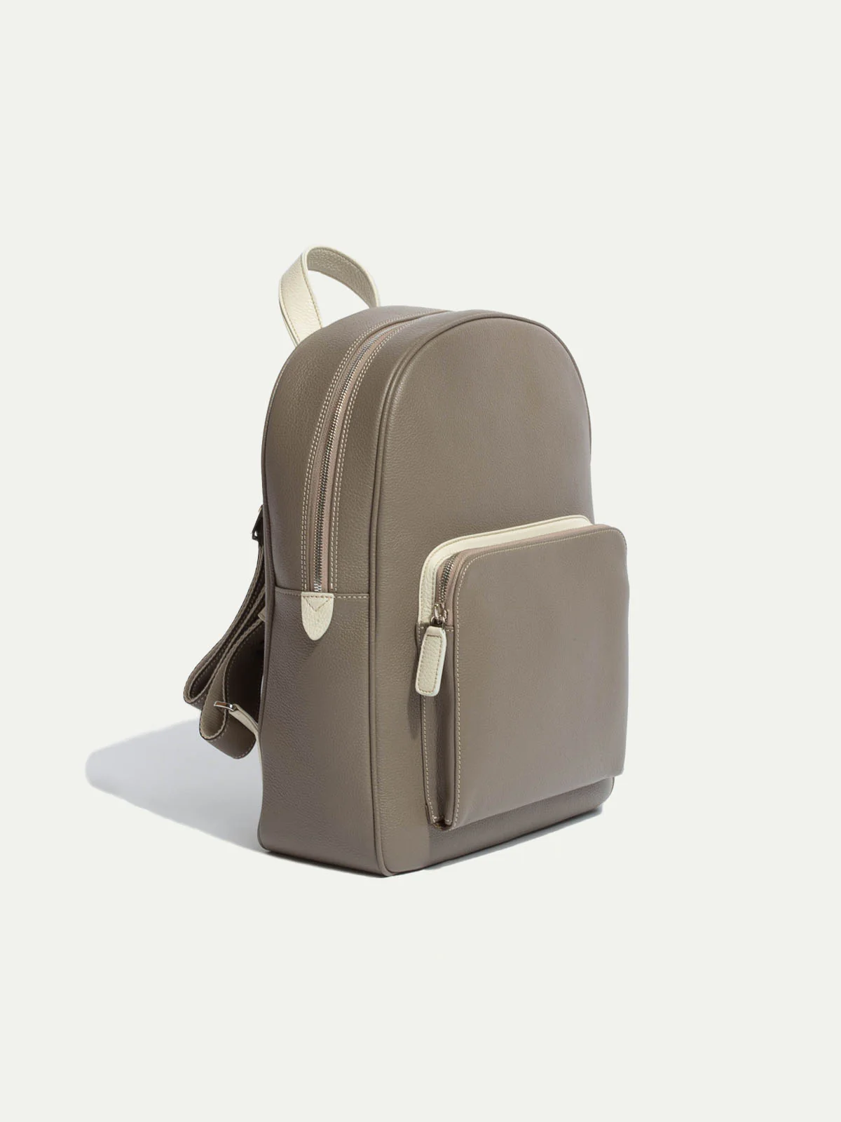 Taupe leather backpack - Made in Italy - Image 2