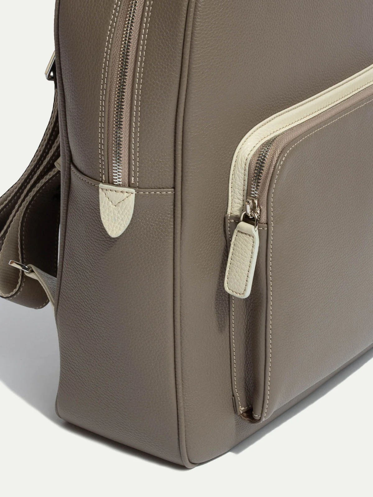 Taupe leather backpack - Made in Italy - Image 5