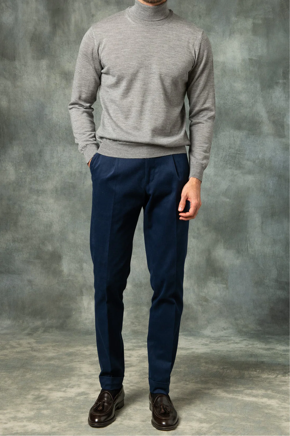 Grey merino turtleneck – Made in Italy - Image 3