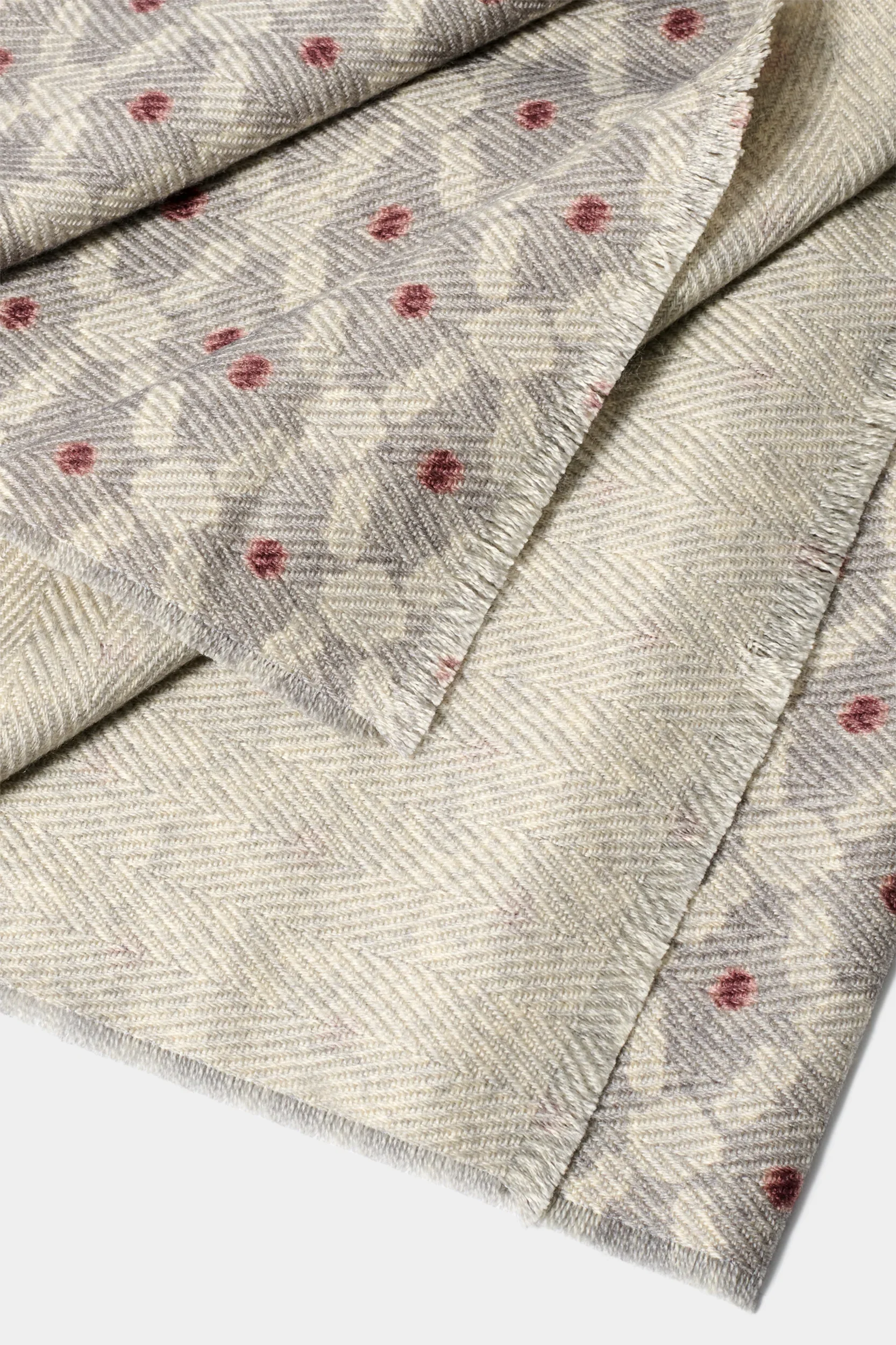 Grey patterned scarf - Made in Italy - Image 2