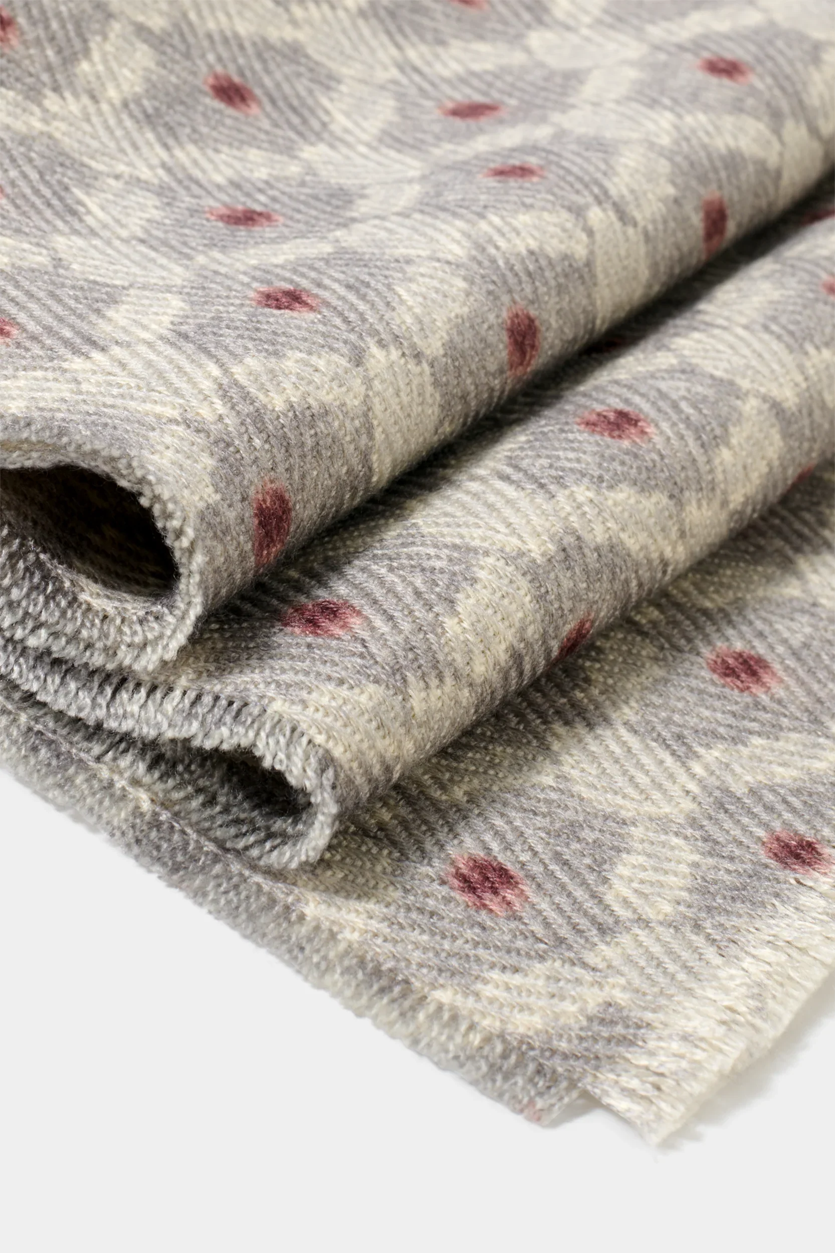 Grey patterned scarf - Made in Italy - Image 3