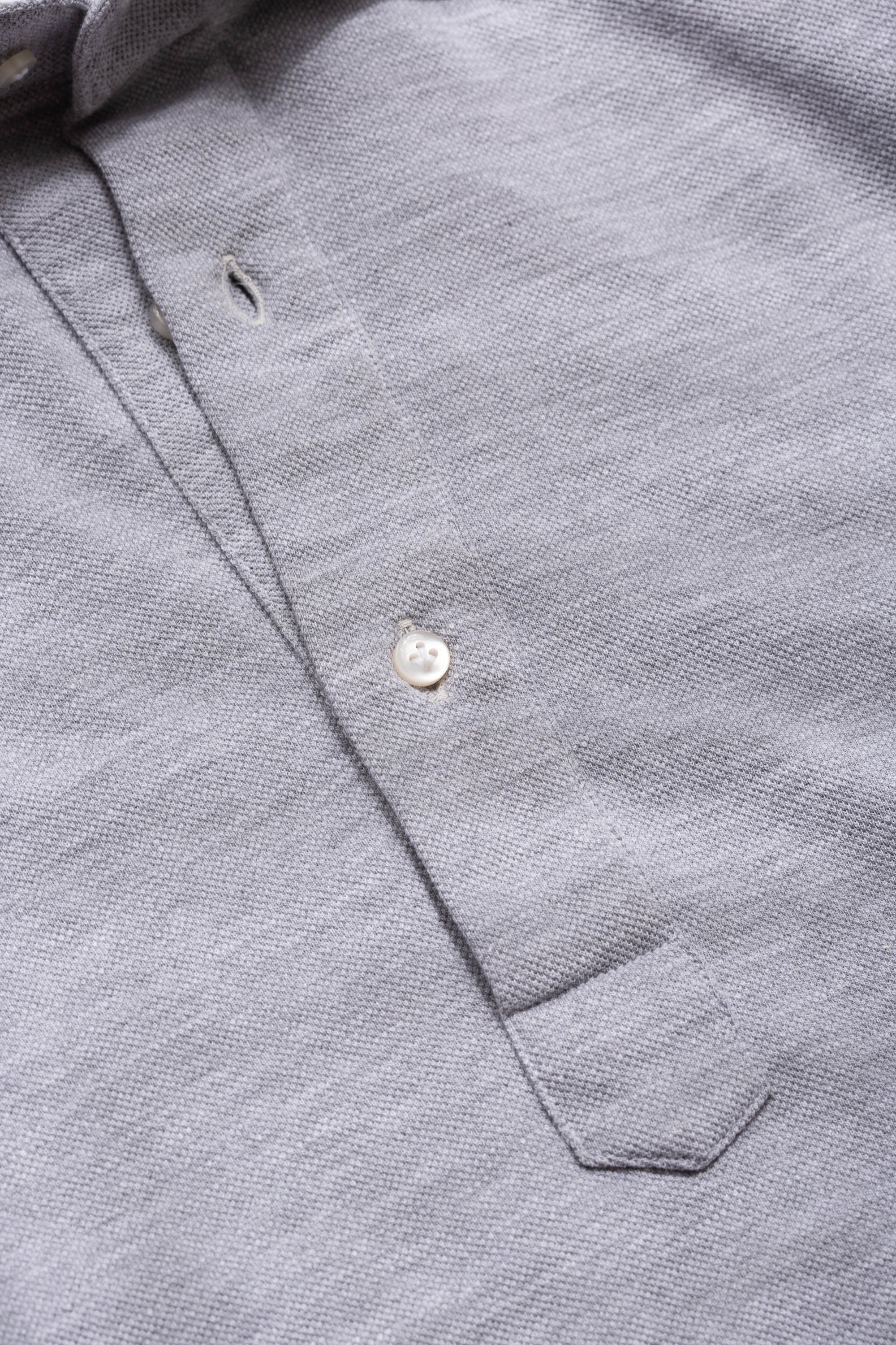 Grey popover polo shirt - Made in Italy - Image 3
