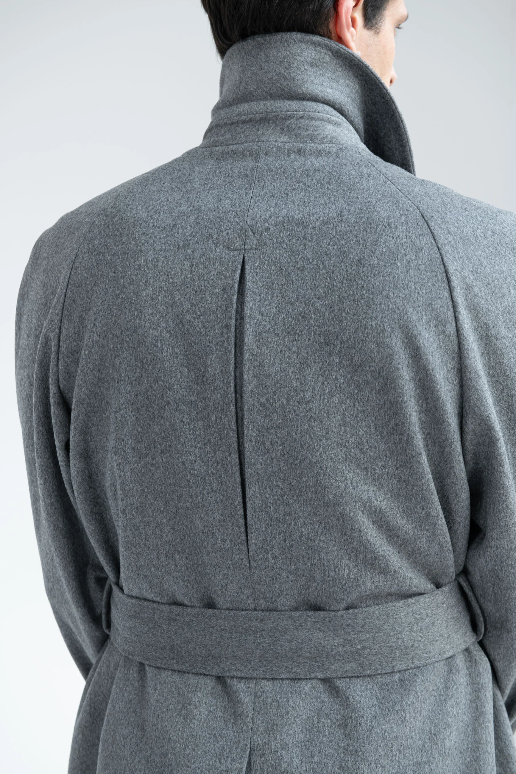 Grey raglan coat – Made in Italy - Image 3