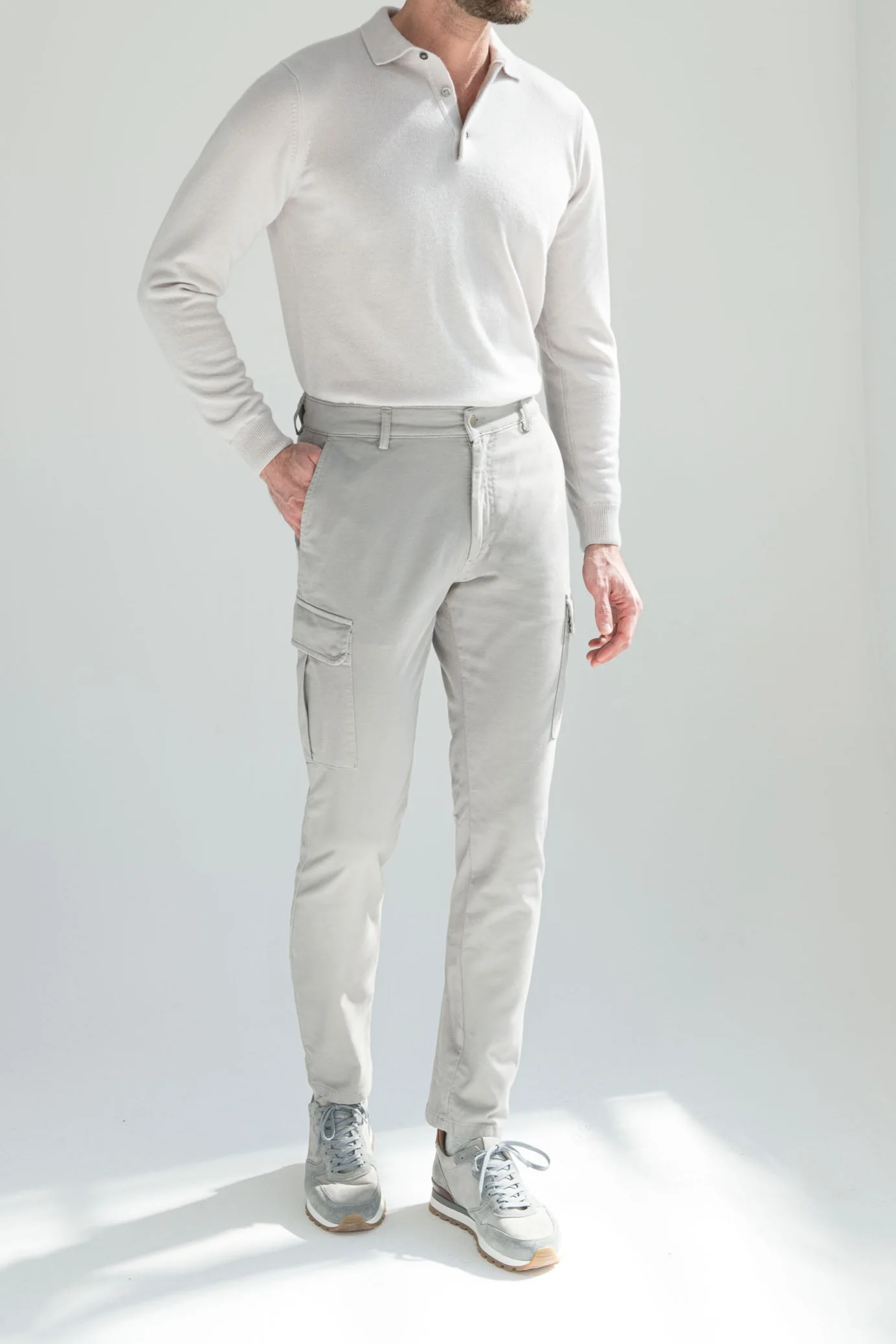 Grey stretch canvas cargo - Made in Italy - Image 3