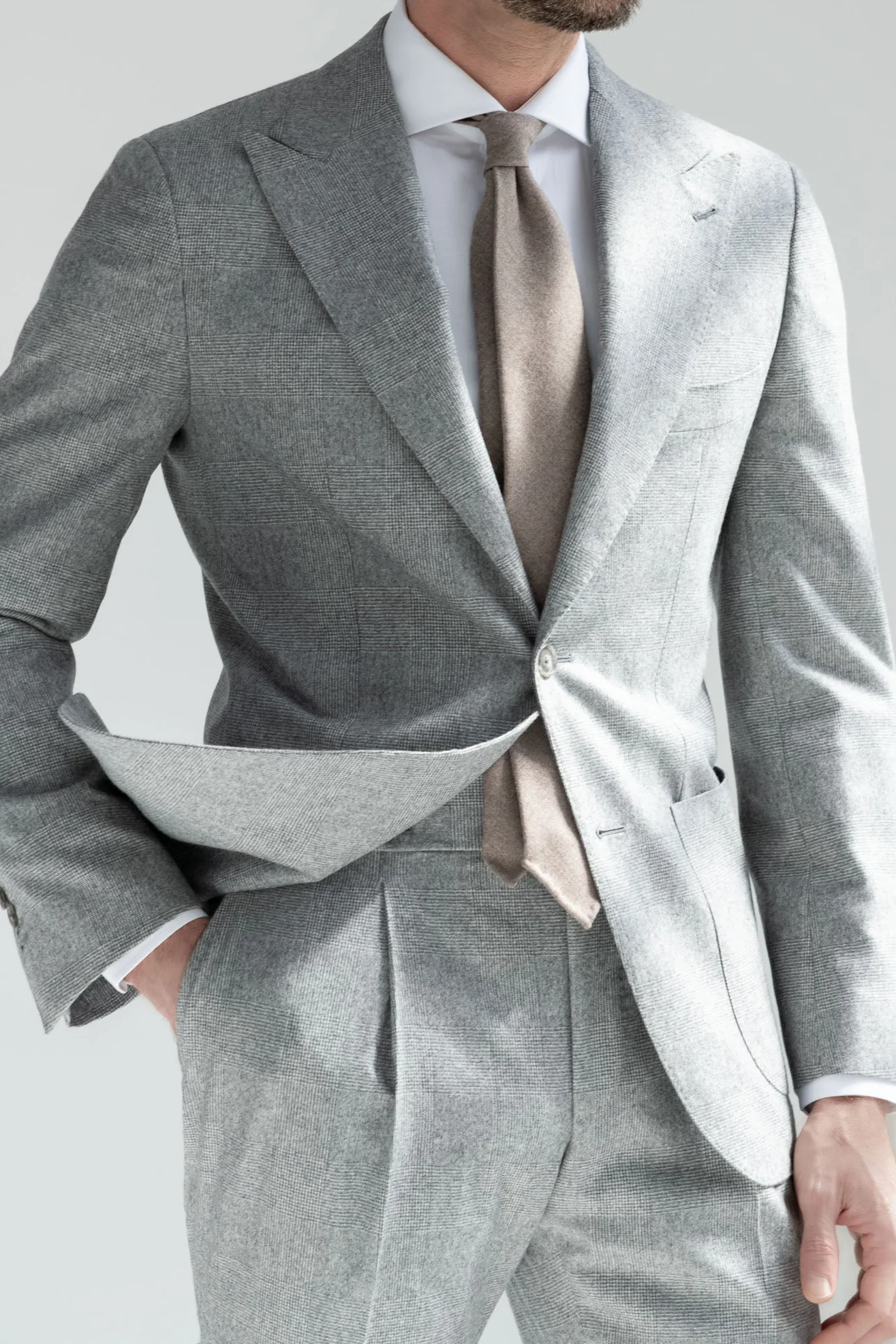 Grey Prince of Wales suit "Soragna Capsule Collection" - Made in Italy
