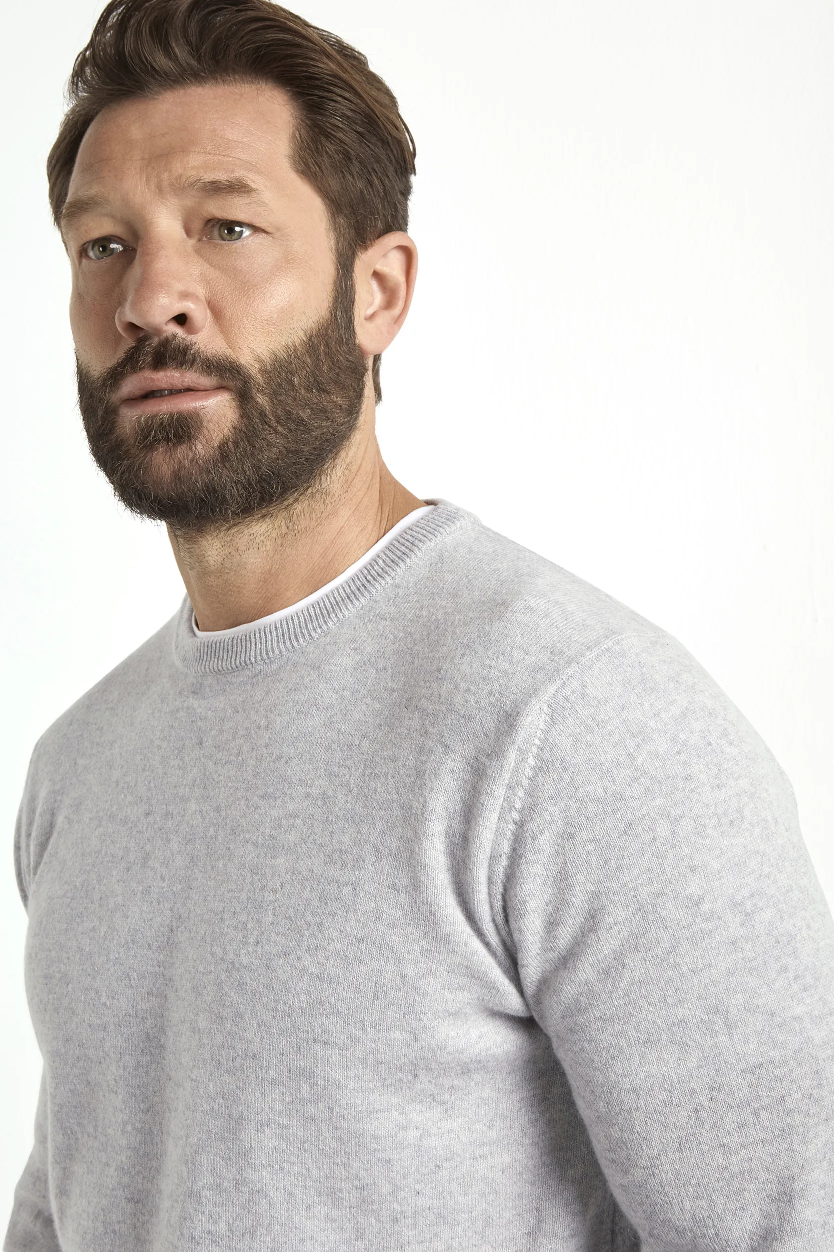Ice grey cashmere round neck – Made in italy - Image 3