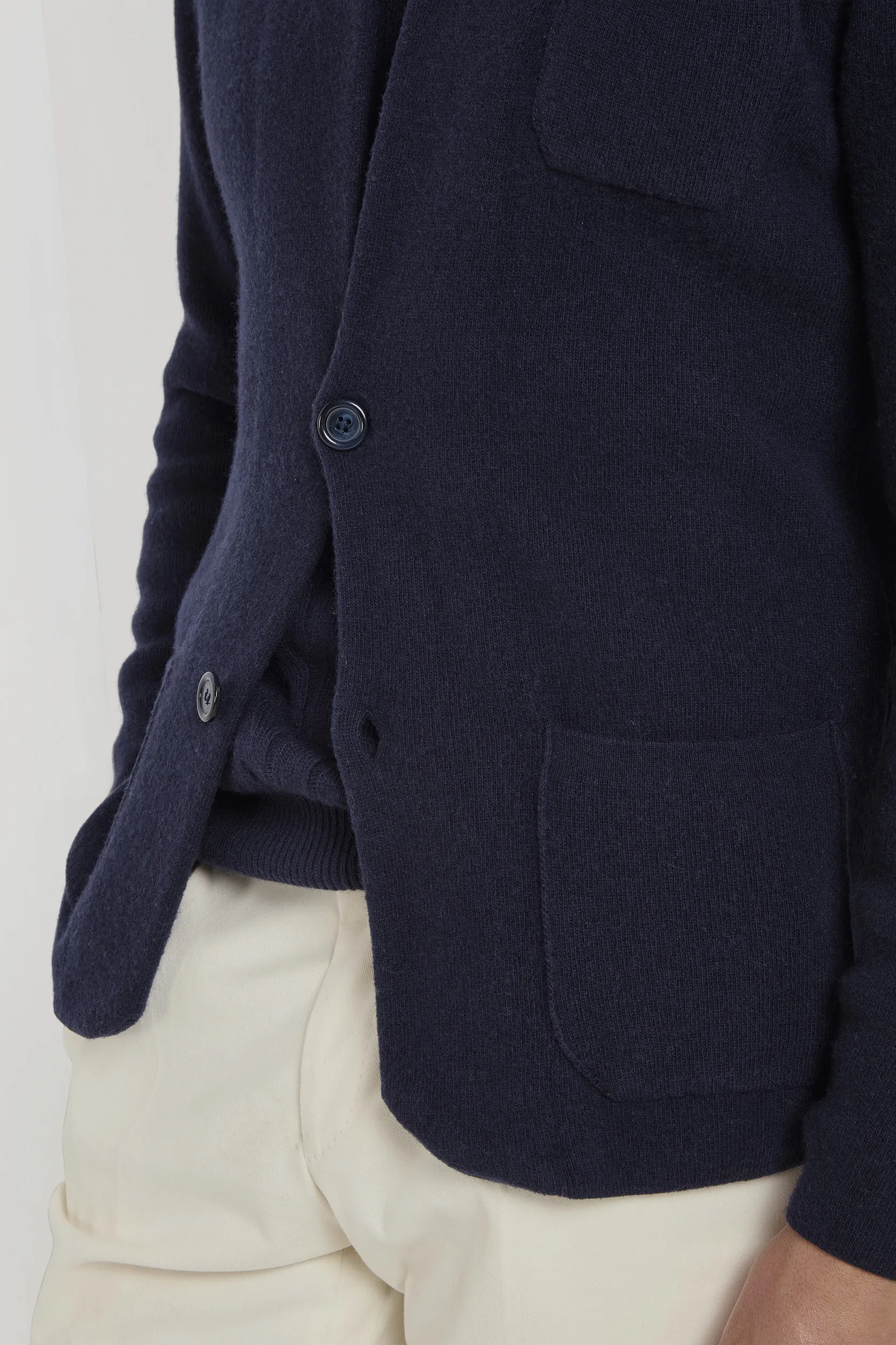 Blue knitted jacket - wool and cashmere - Made in Italy - Image 2