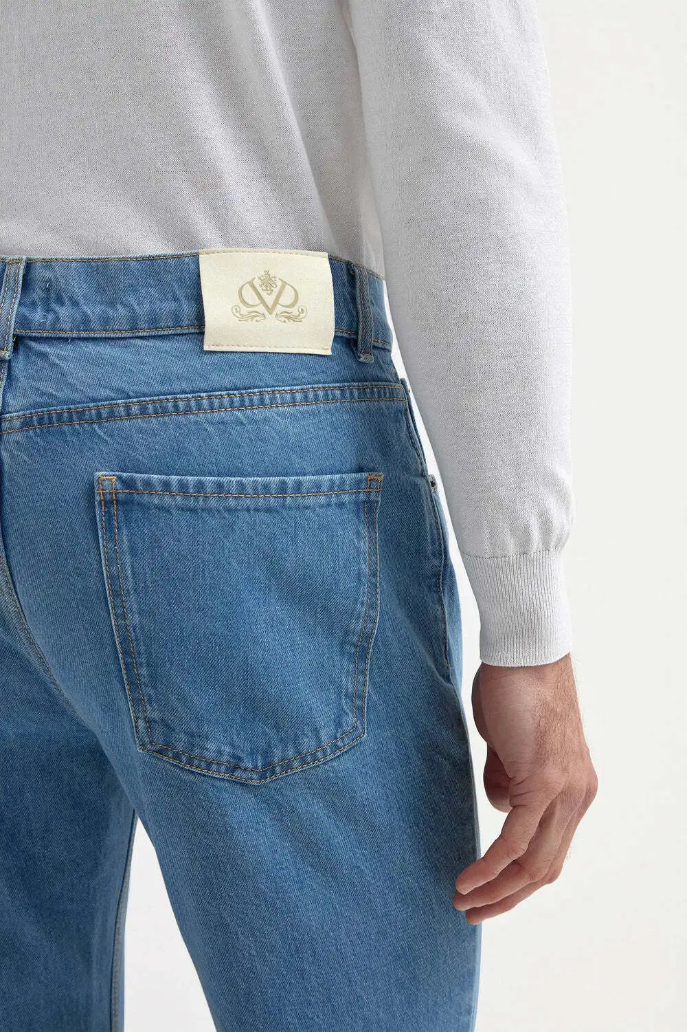Light blue straight jeans - Candiani cotton - Made in Italy - Image 3