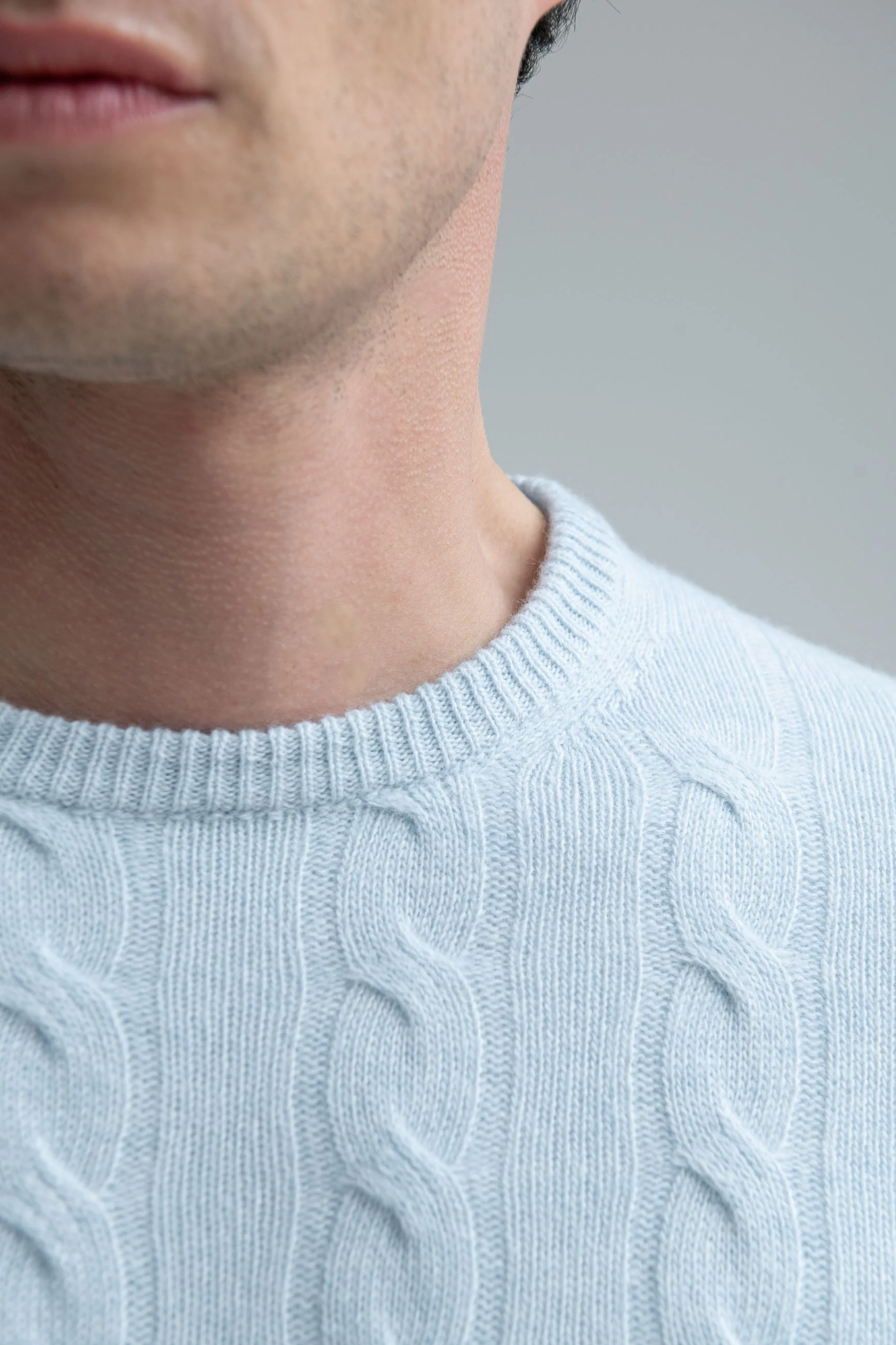 Light blue cable knit sweater – Made in italy - Image 2
