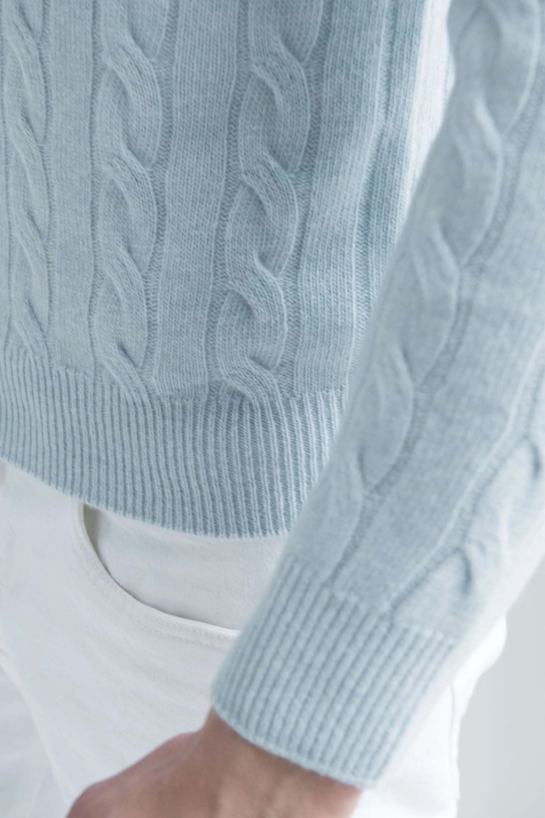 Light blue cable knit sweater – Made in italy - Image 4