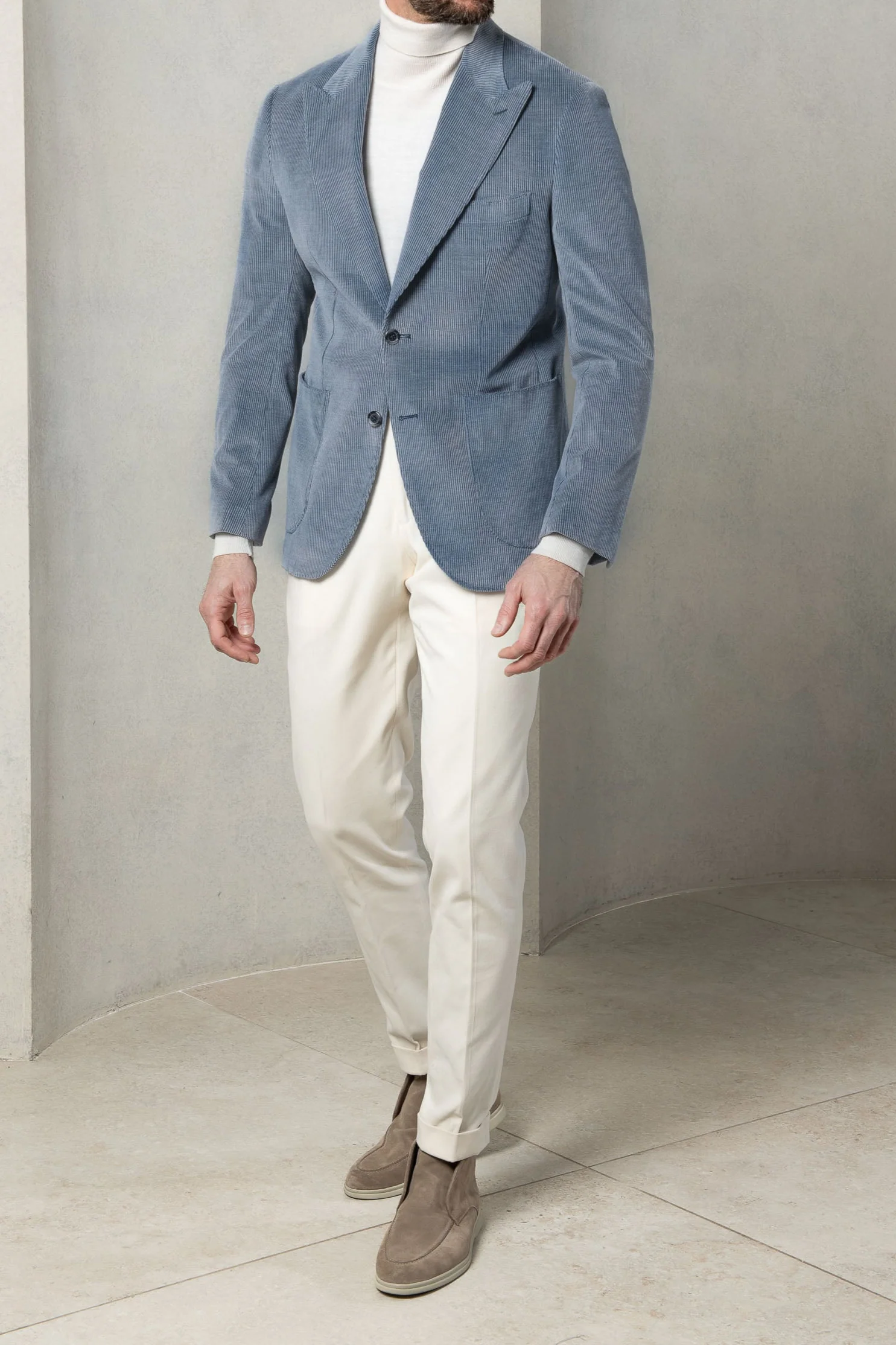 Light blue corduroy jacket "Soragna Capsule Collection" - Made in Italy - Image 5