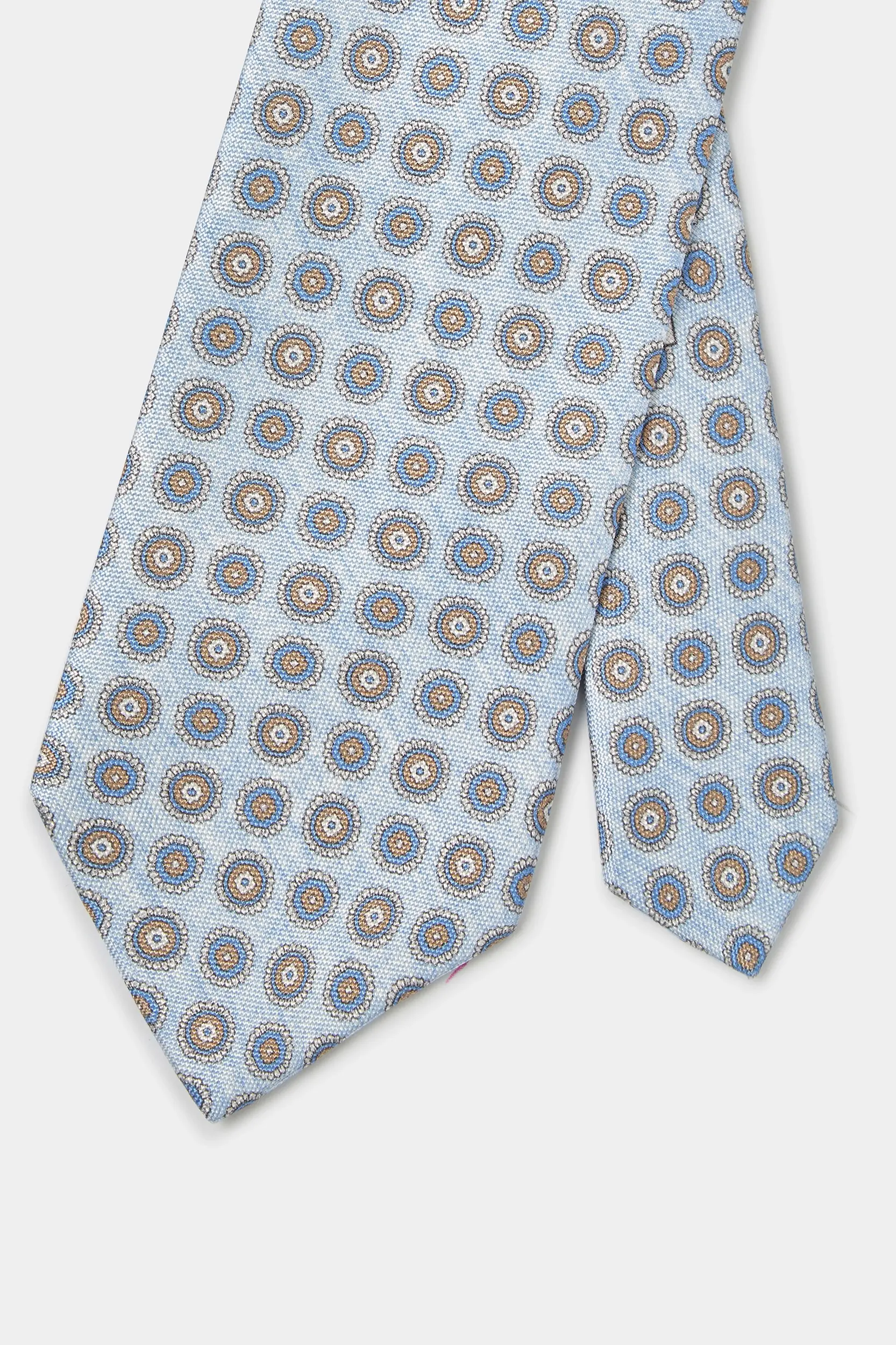 Light blue fancy silk tie - Made in Italy - Image 4