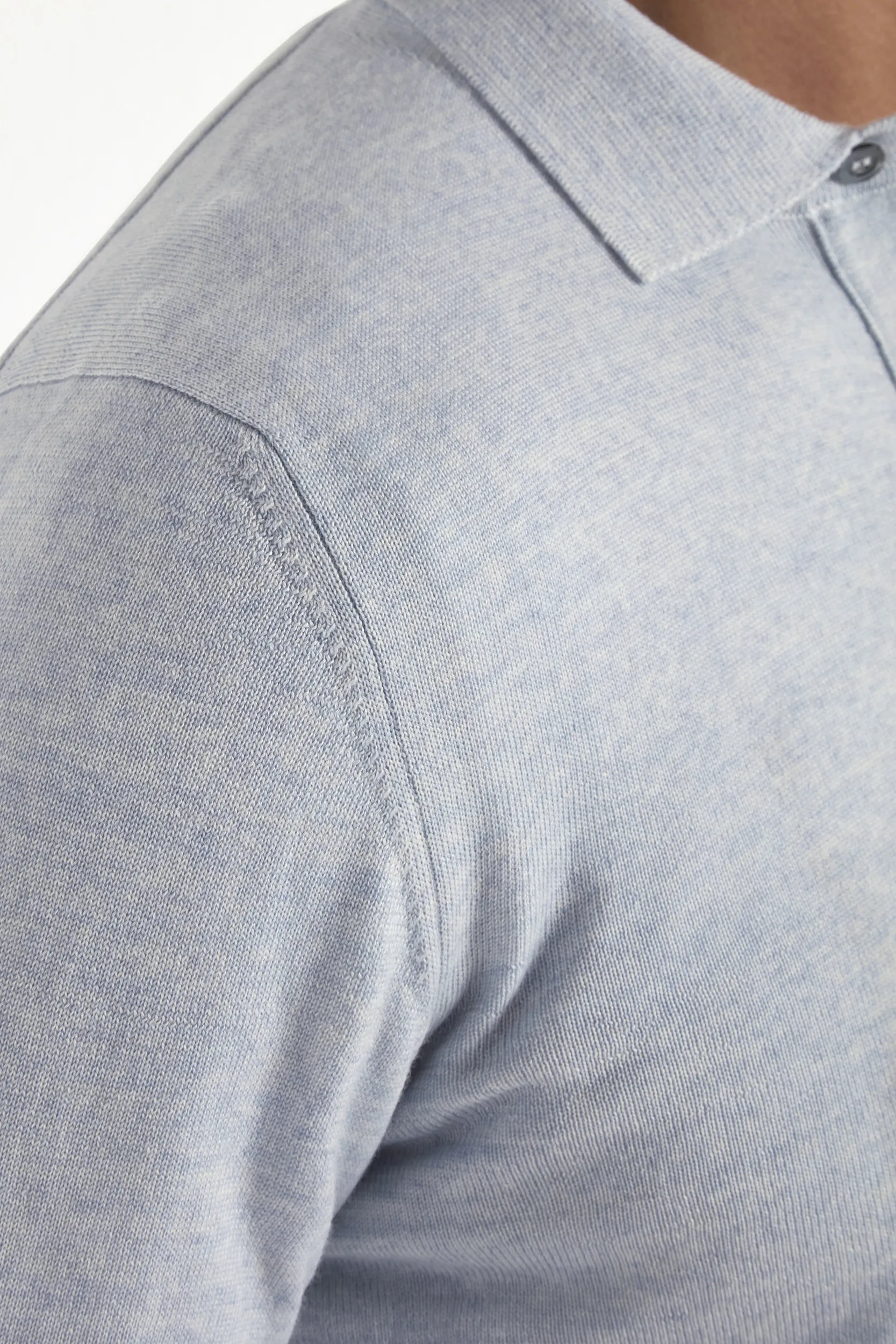 Light blue merino polo - Made in Italy - Image 2