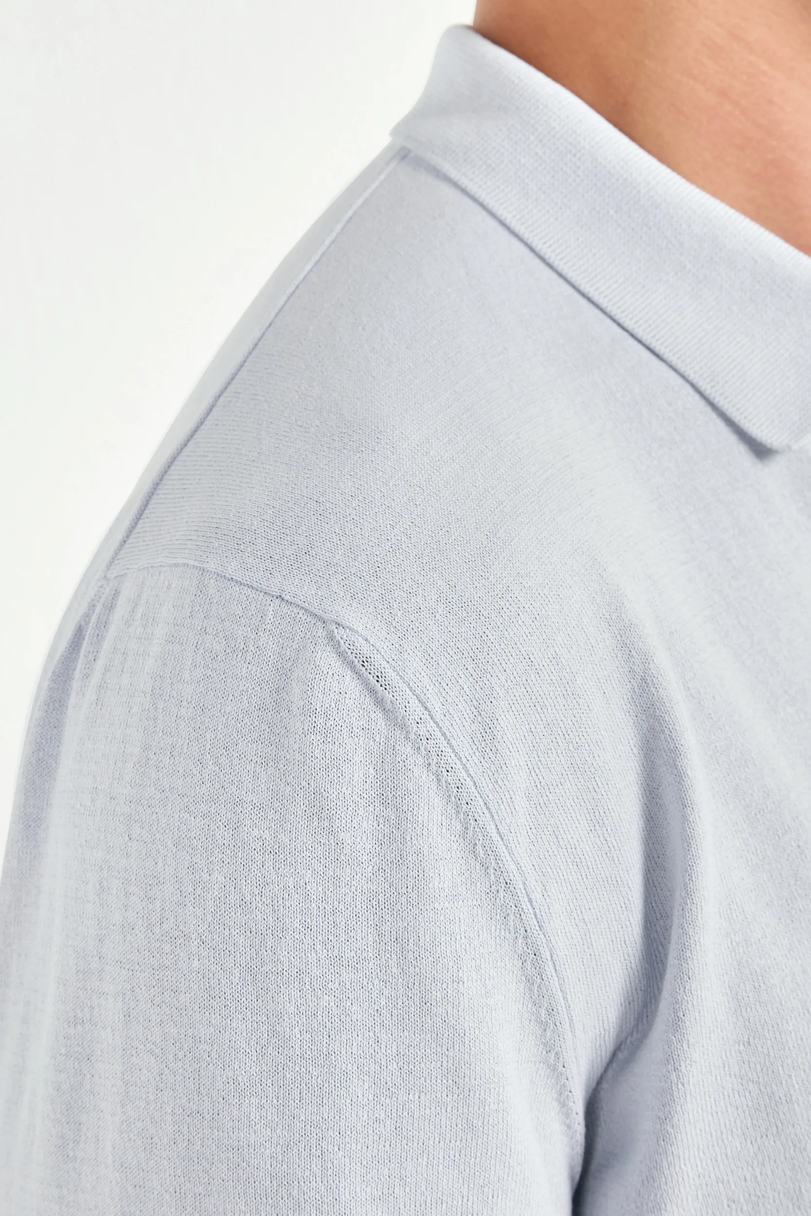 Light blue polo cardigan - Made in Italy - Image 4