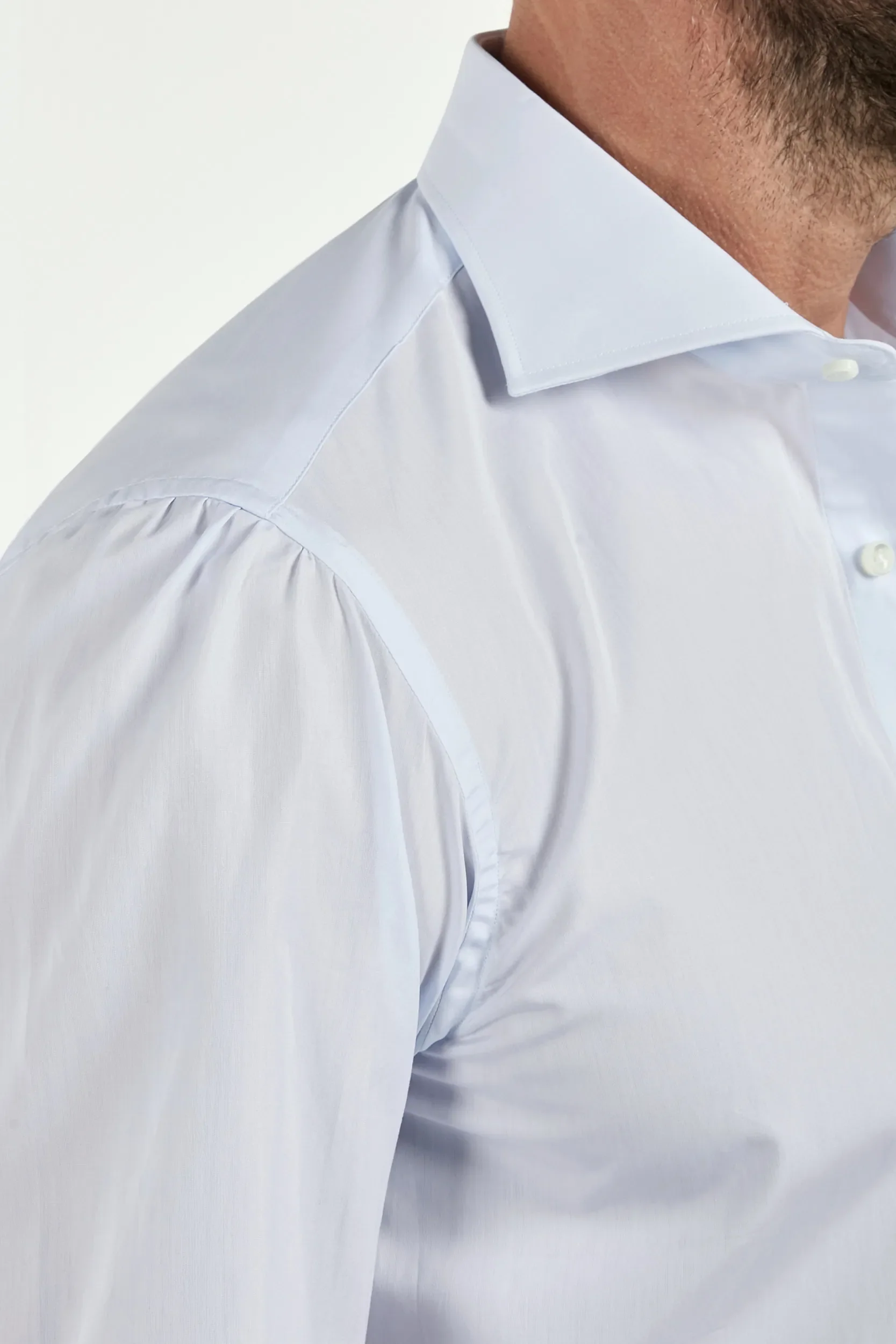 Light blue premium Sartoriale cotton shirt - Made in Italy - Image 2