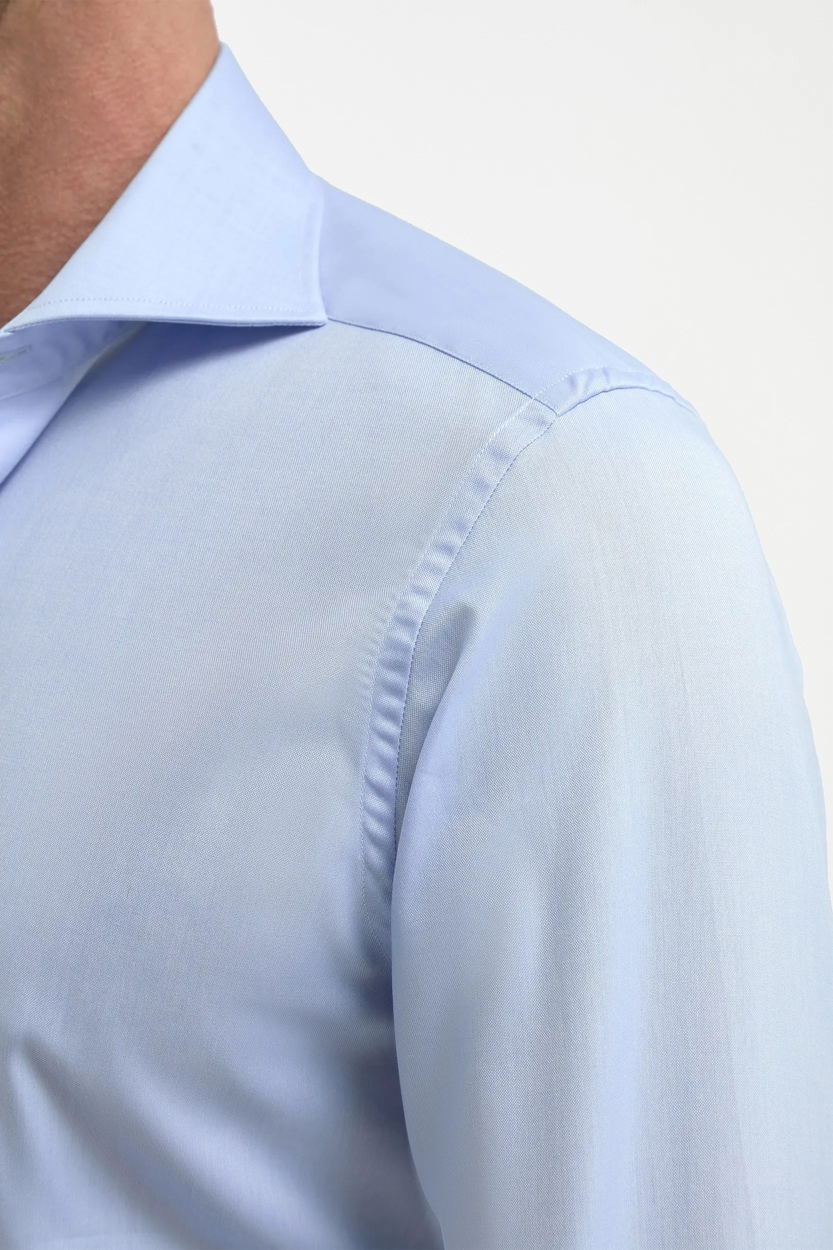 Light blue Shirt with double cuff - Made In Italy - Image 4