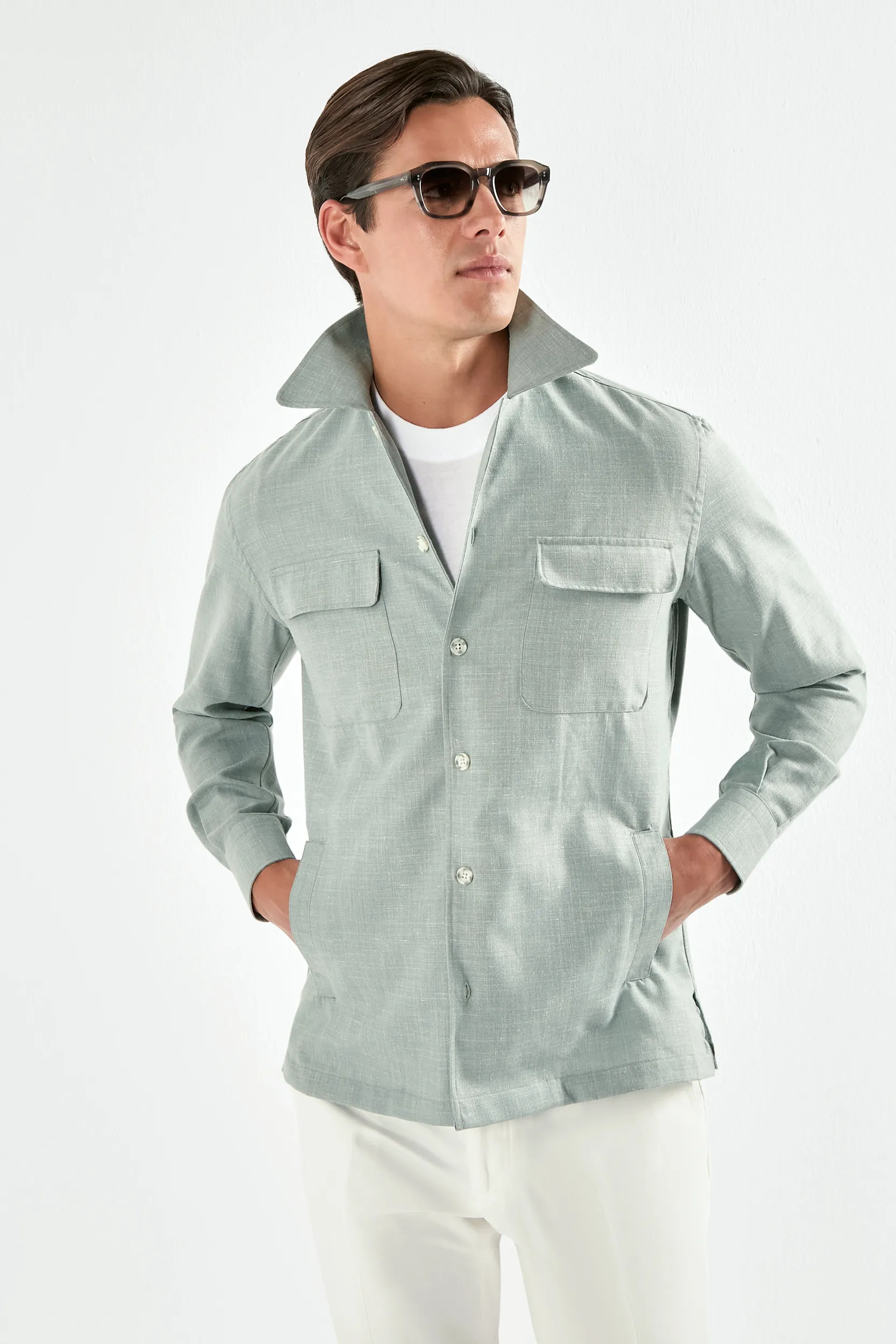 Light green overshirt - Made in Italy - Image 3