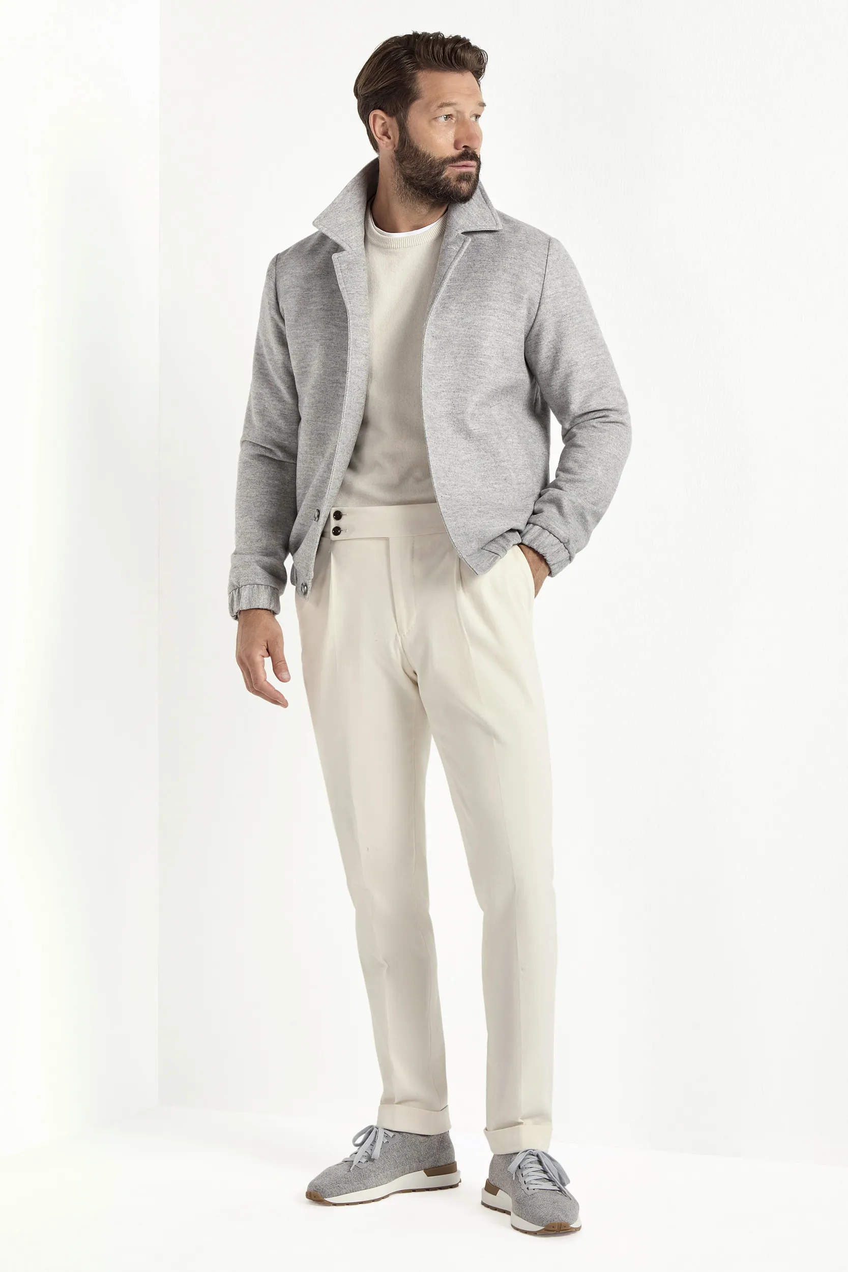 Light grey bomber jacket - Made in Italy - Image 4