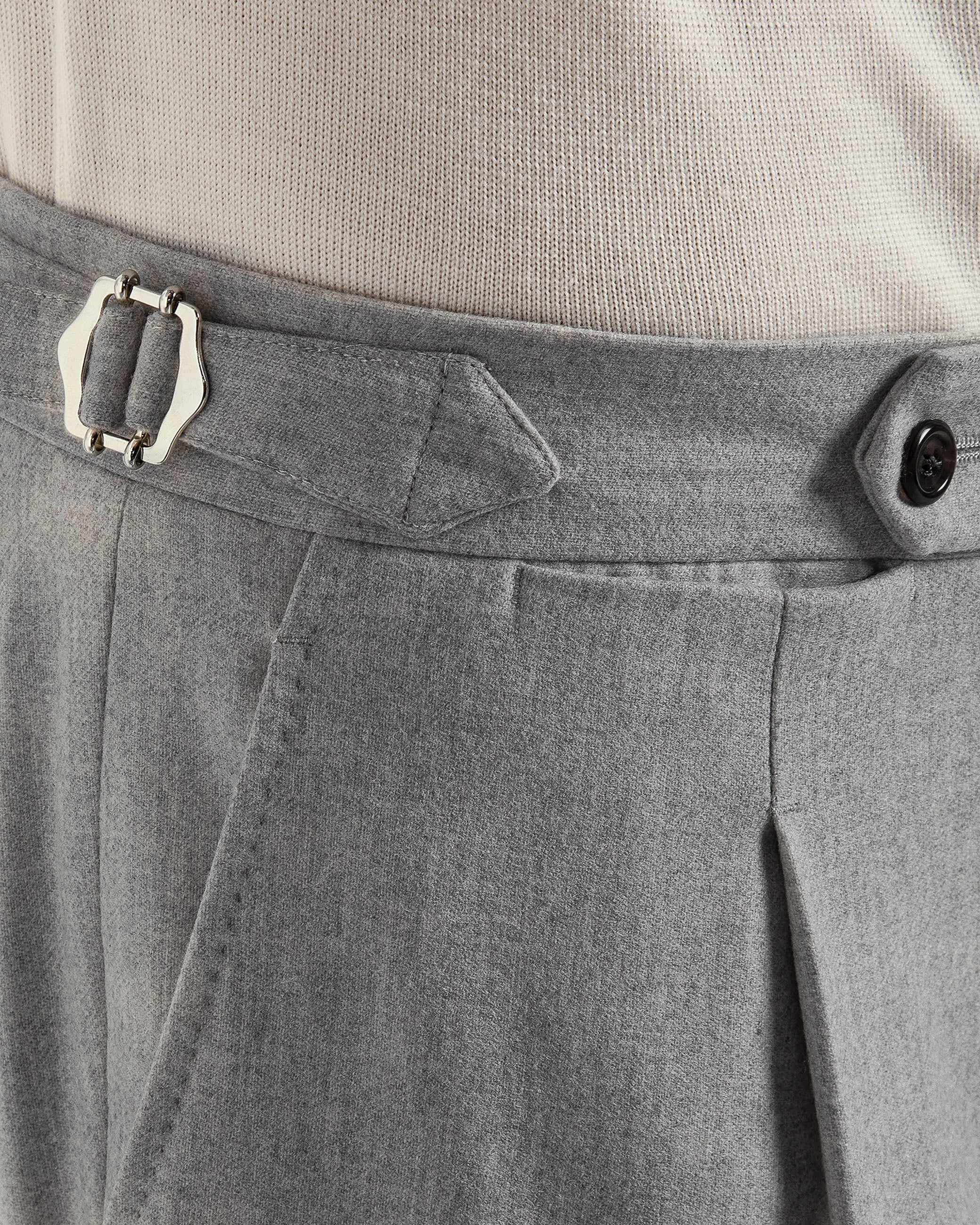 Light grey flannel Roma trousers - Made in Italy - Image 4