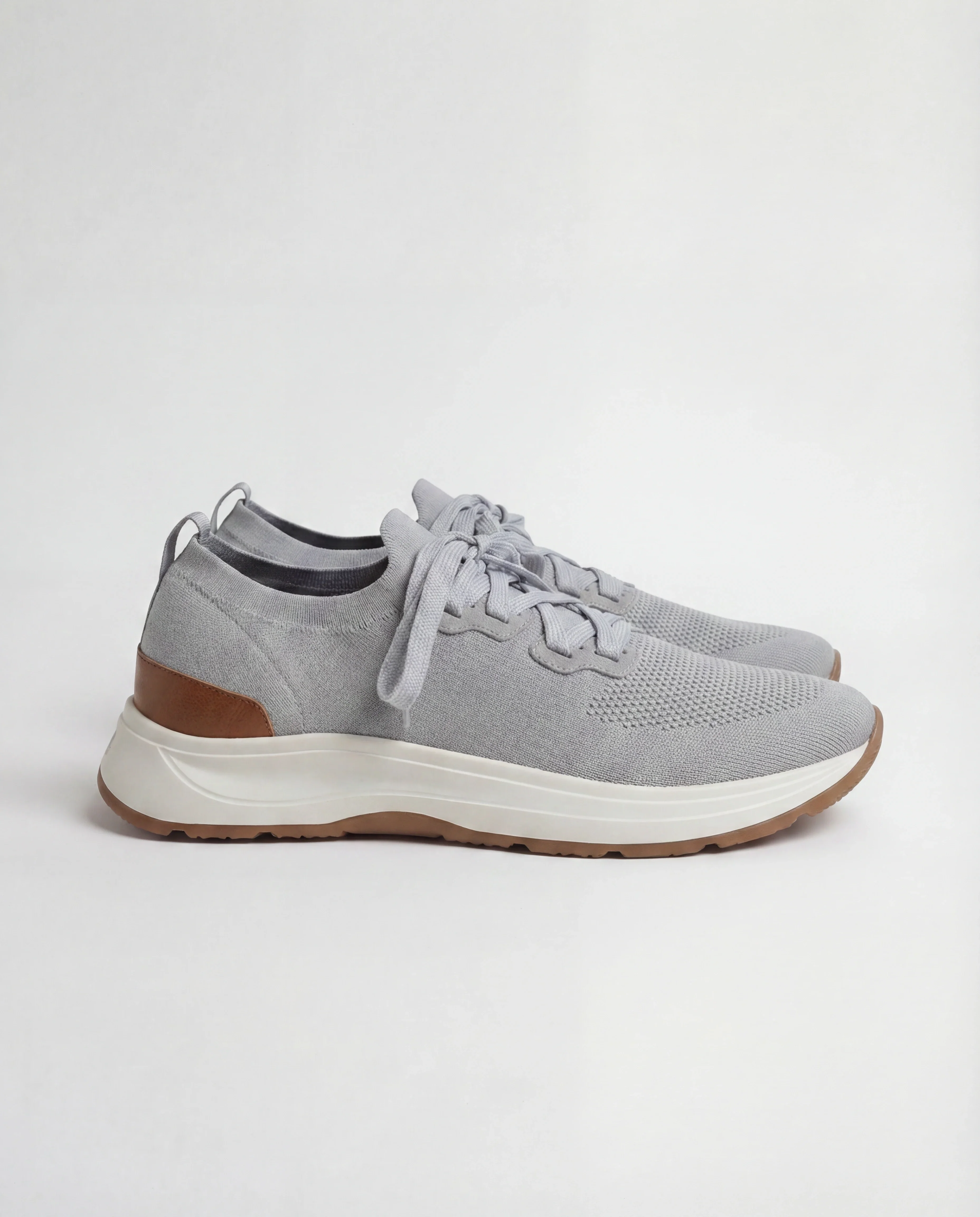 Light grey knitted sneakers - Made in Italy - Image 3