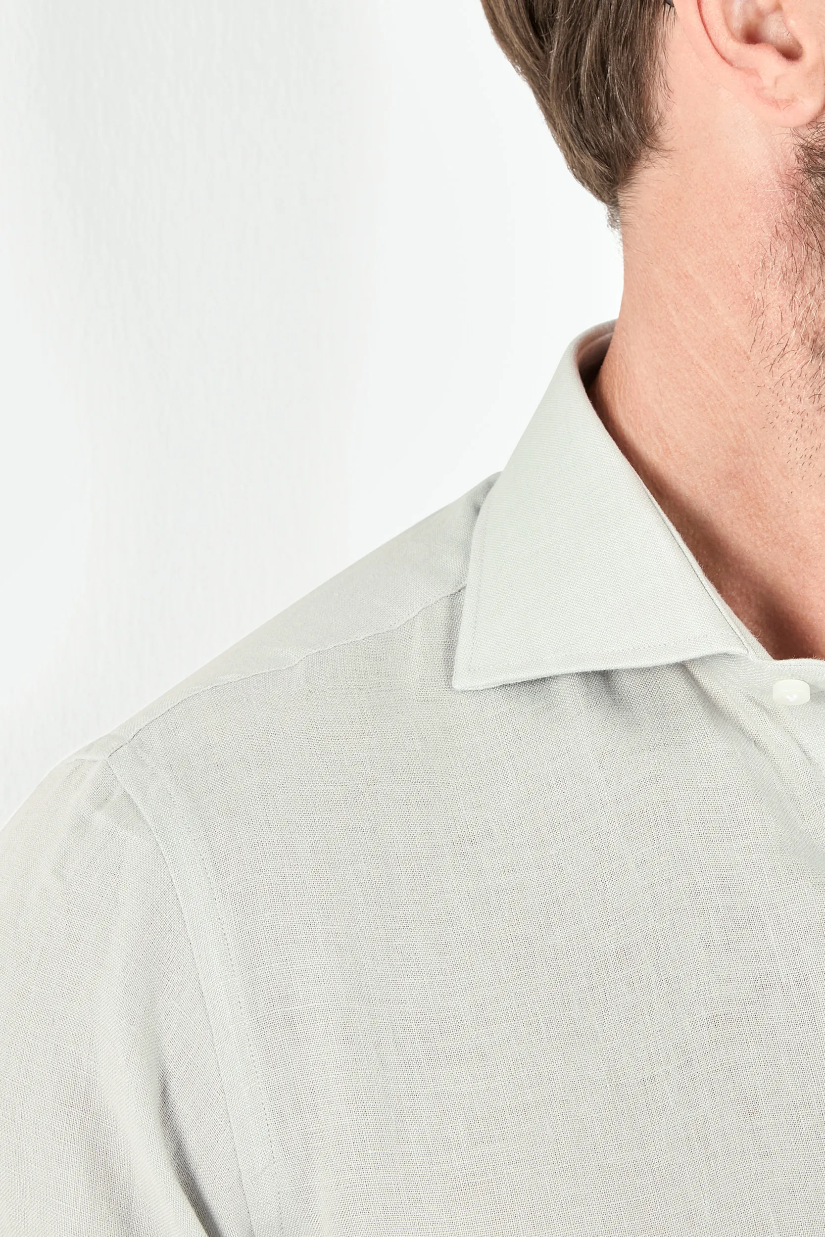 Light grey linen shirt - Made in Italy - Image 4