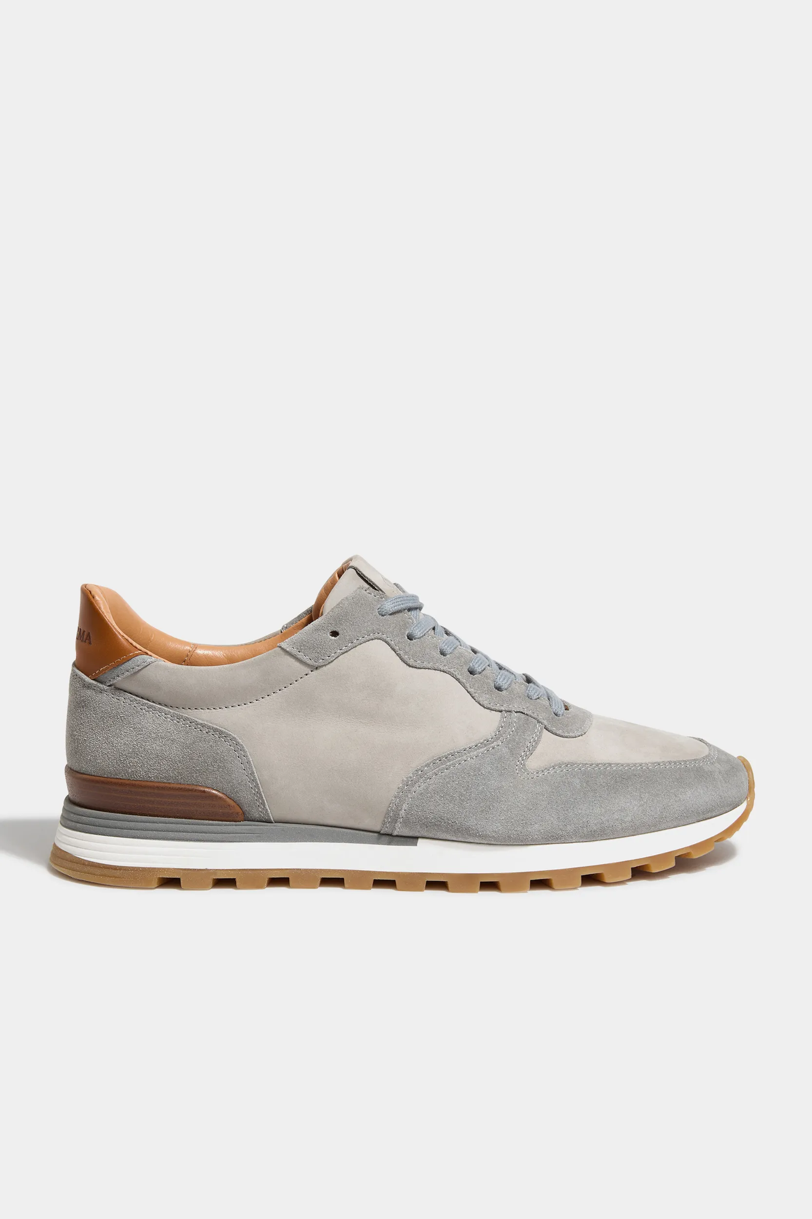 Light grey nabuk and suede runners - Made In Italy - Image 4
