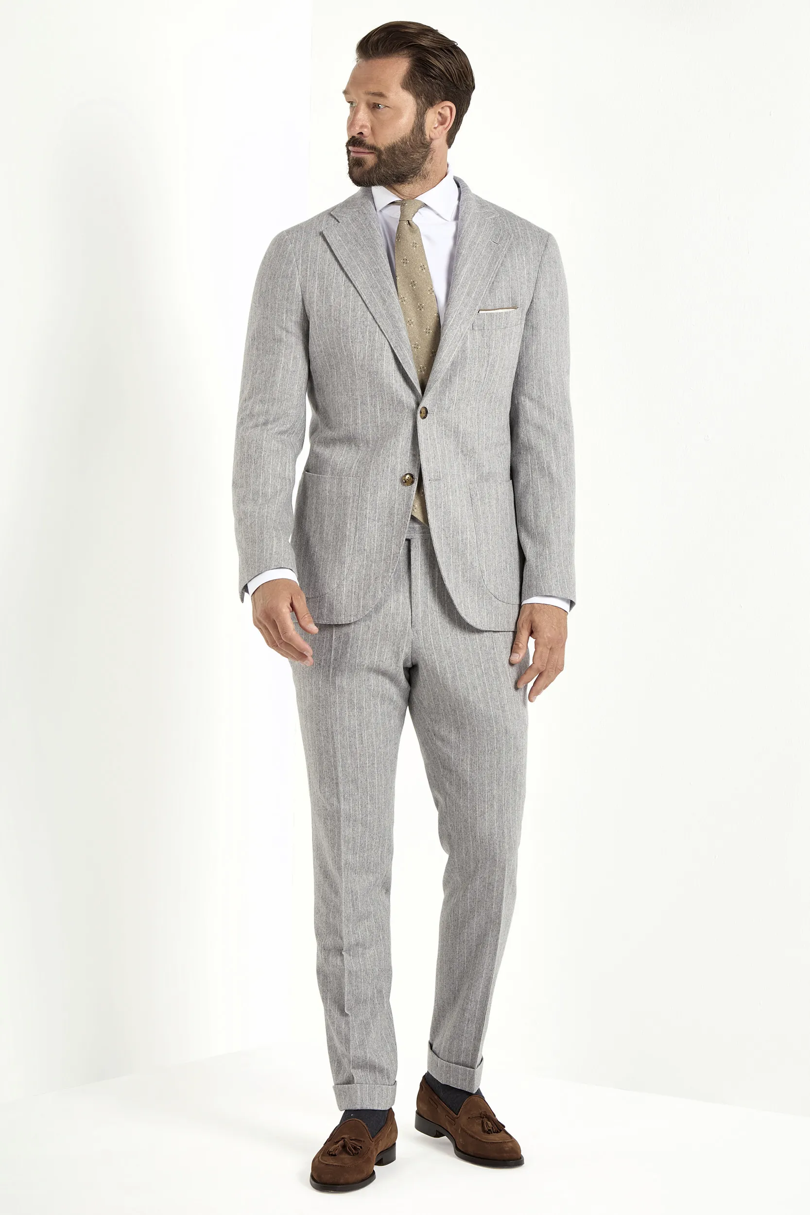 Light grey striped suit - Made in Italy - Image 4