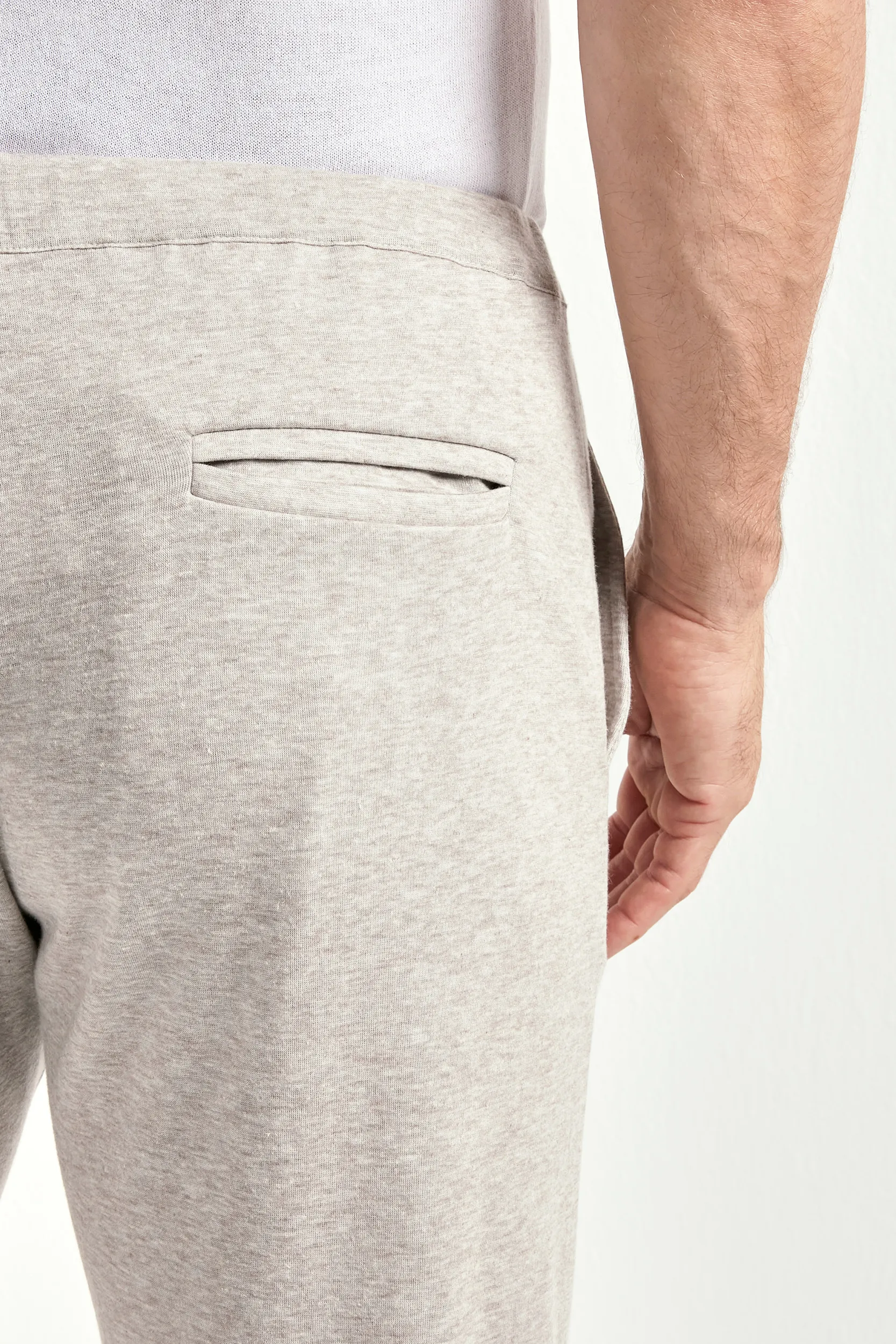 Light taupe jersey jogger pants - Made in Italy - Image 4