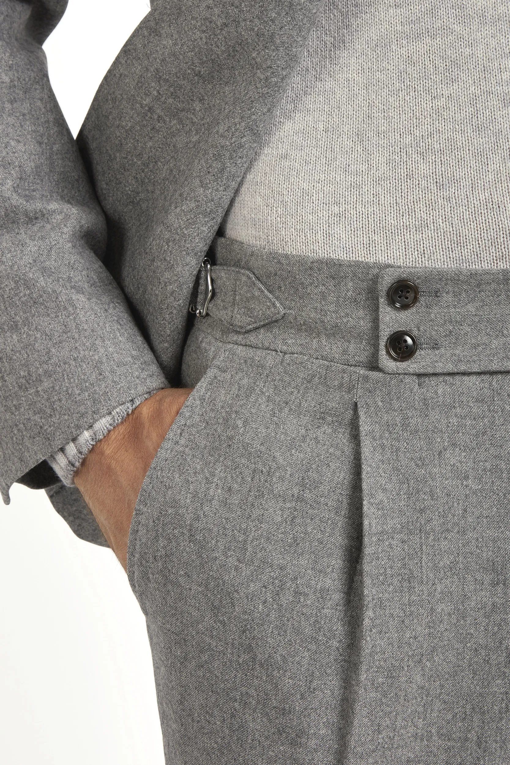 Mid grey flannel jacket - Made in Italy - Image 6