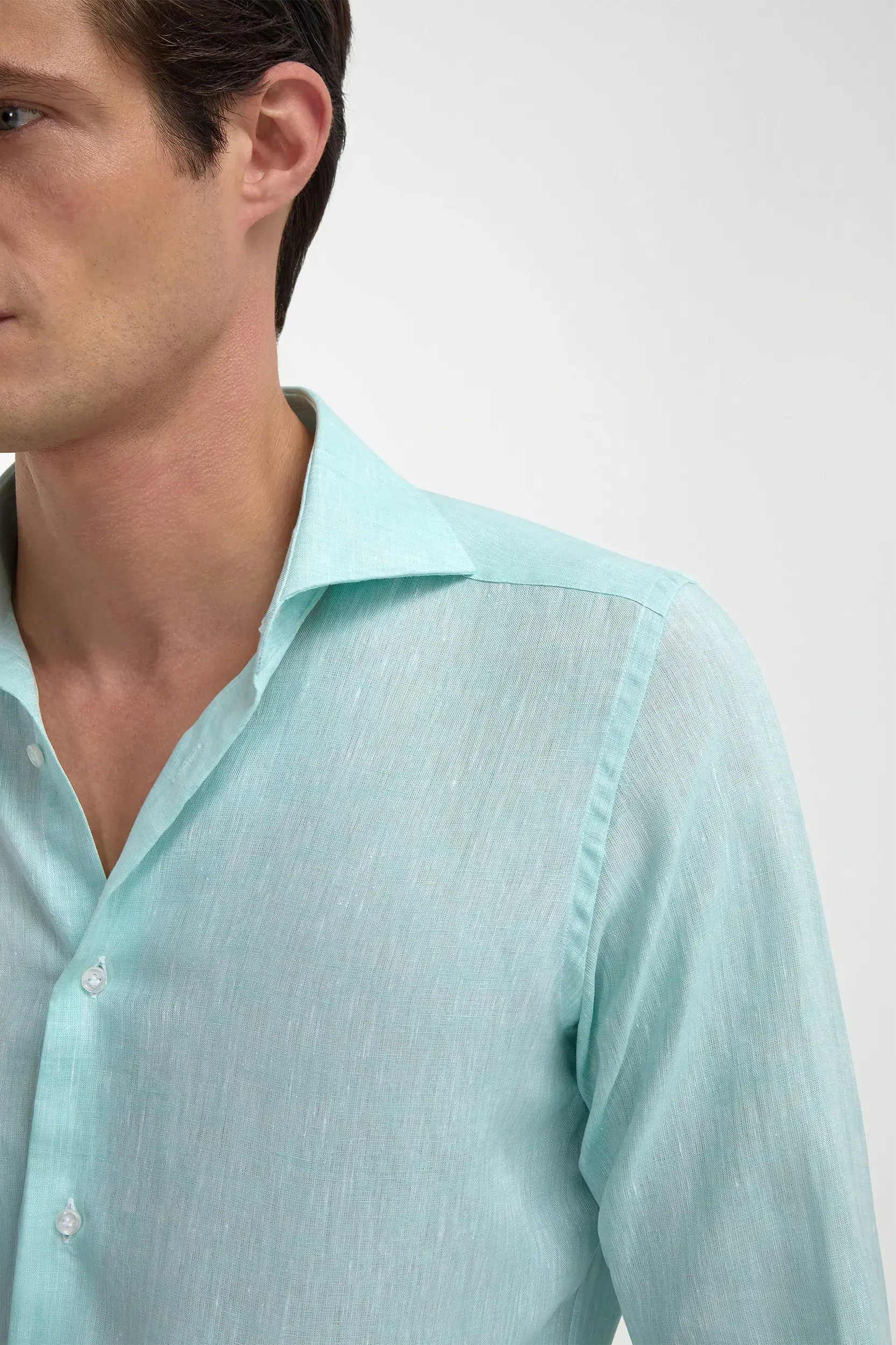 Mint linen shirt - Made in Italy - Image 3