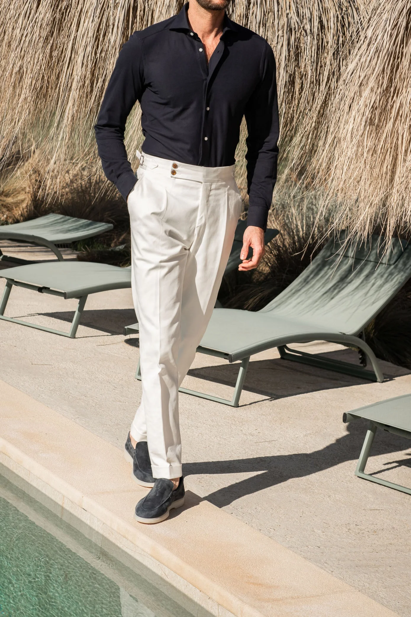 Navy jersey shirt - Made in Italy - Image 3