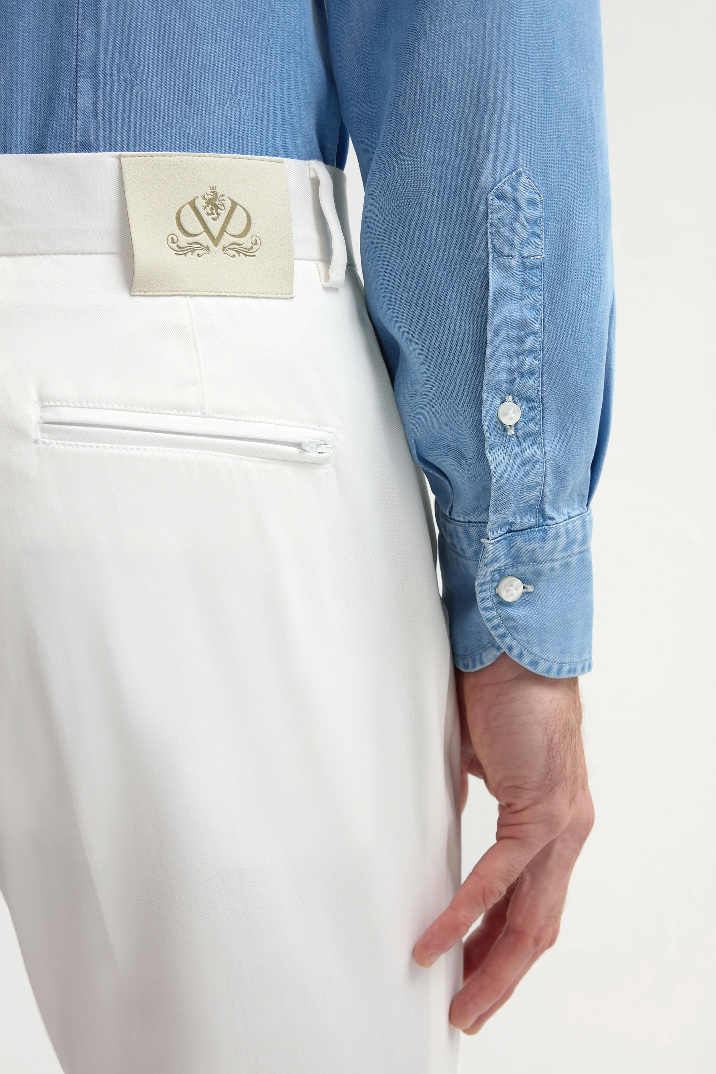 Off-white cotton Garda trousers - Made in Italy - Image 2