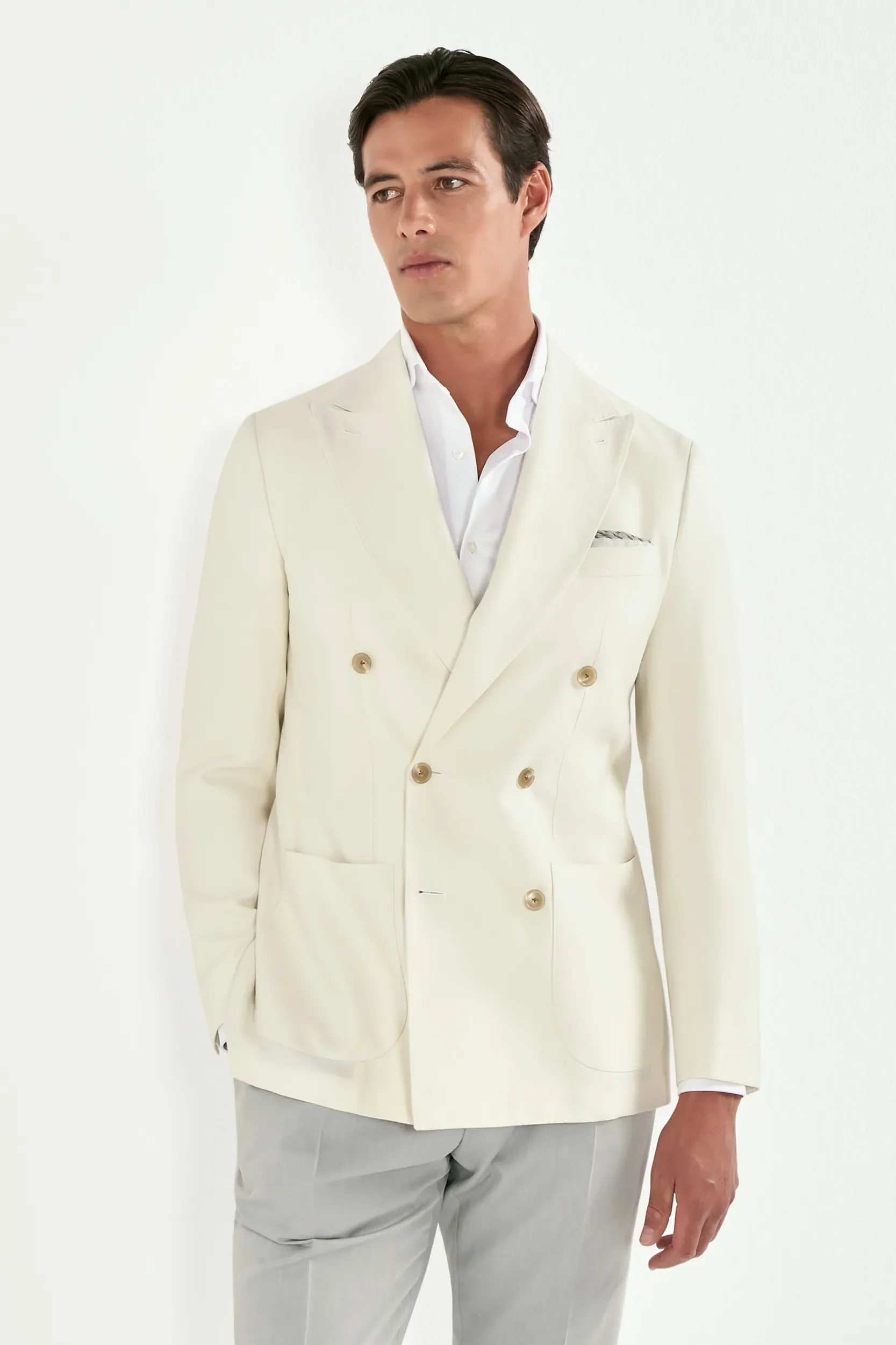 Off-white double breasted jacket - Made in Italy