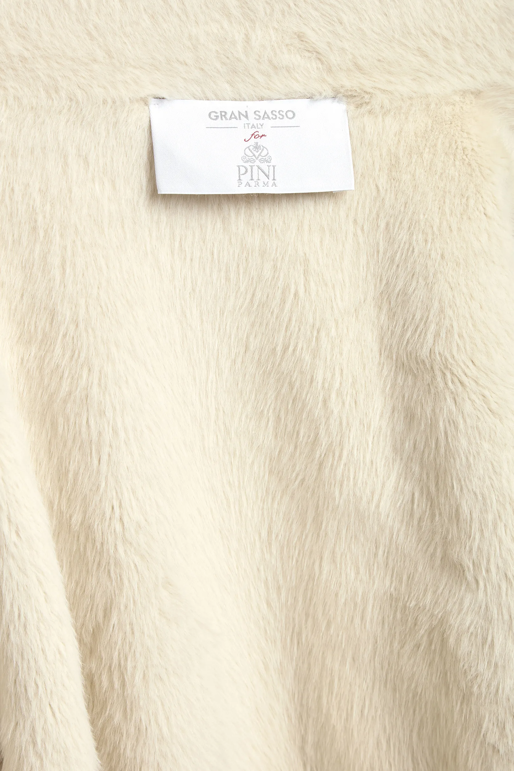 Off-white ribbed cashmere bomber with fur - Made in Italy - Image 6