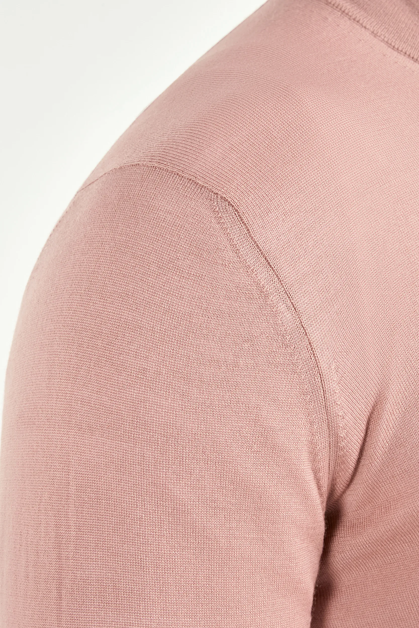 Old rose Tasmanian wool full zip cardigan - Made in Italy - Image 3