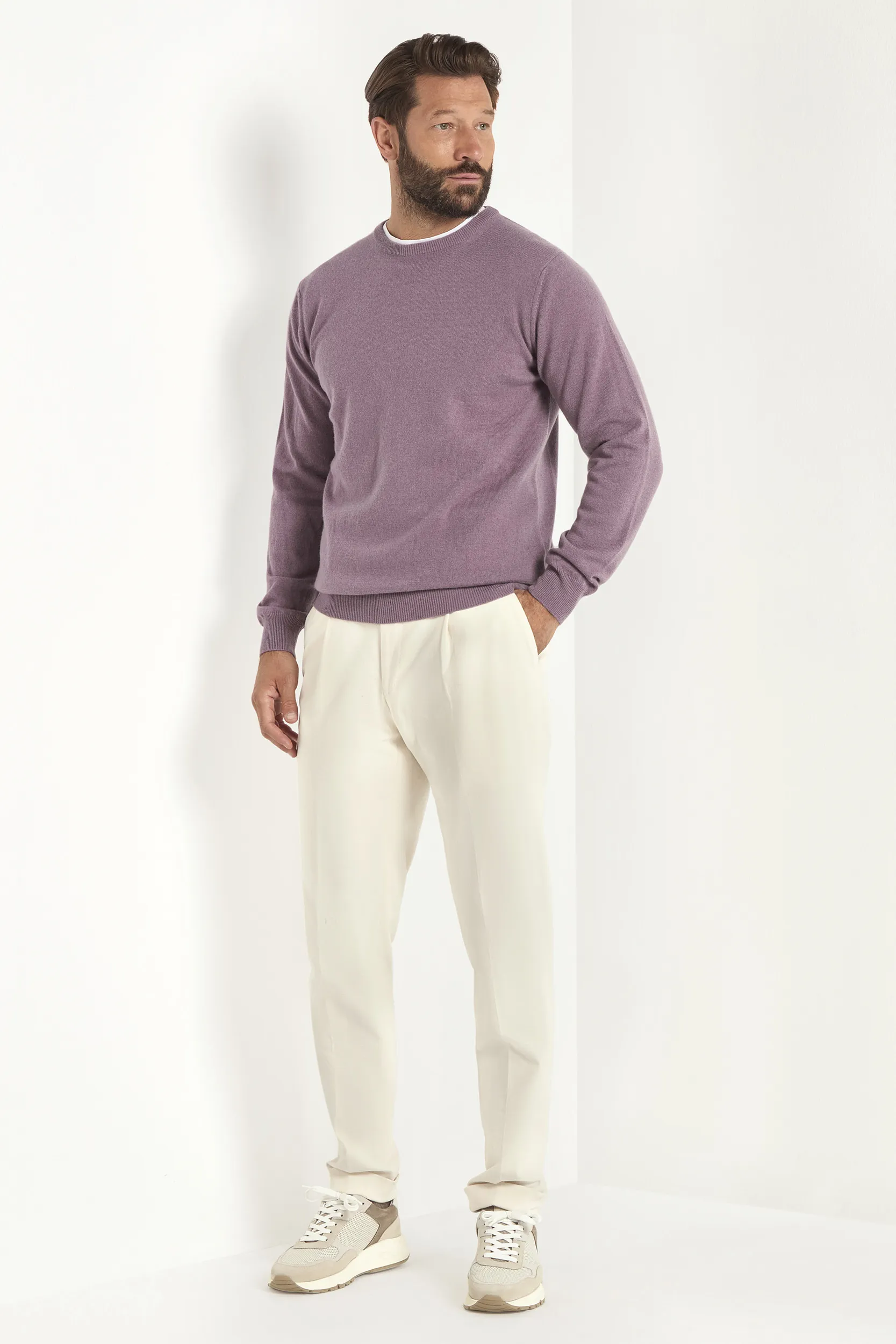 Plum cashmere round neck – Made in italy - Image 4